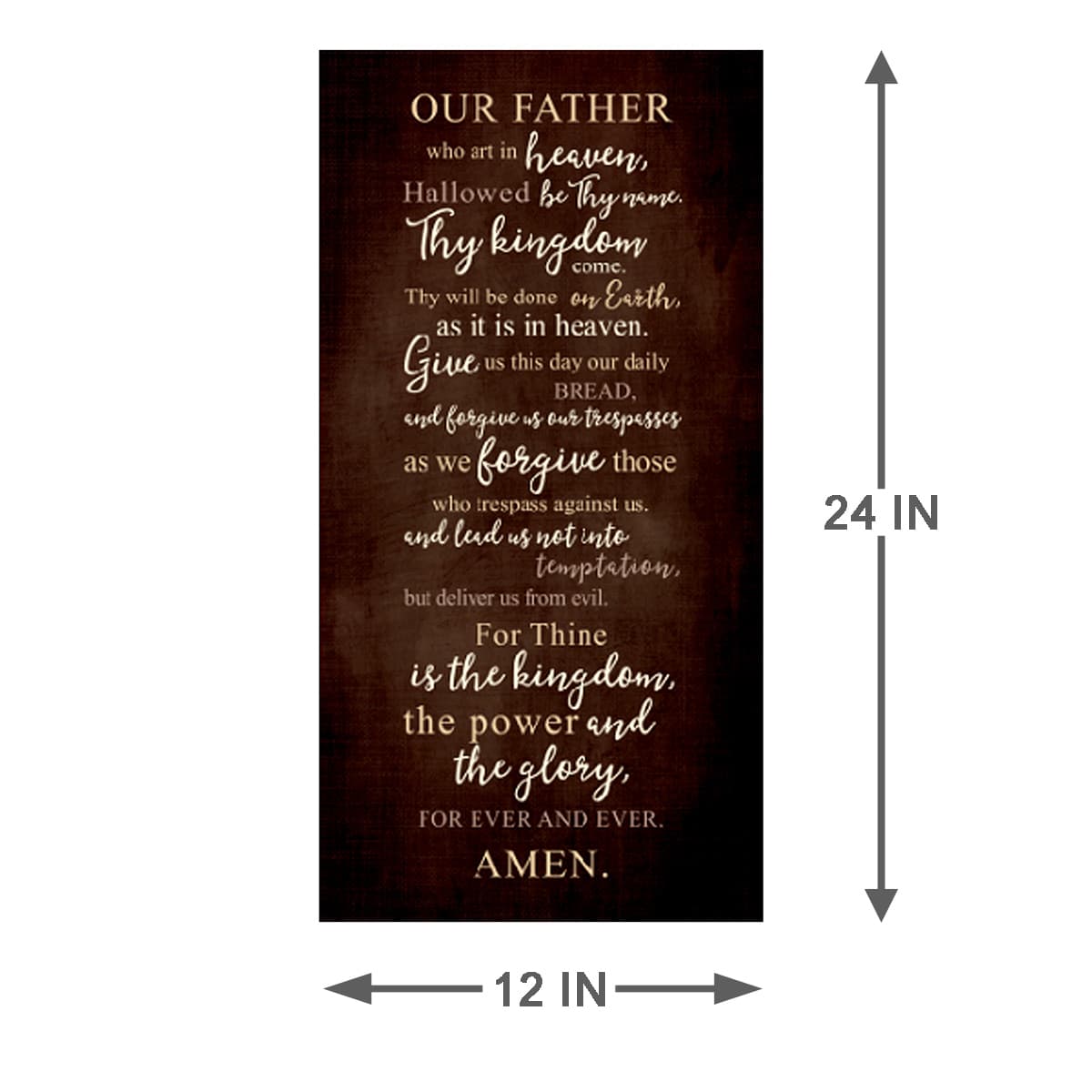 Our Father Prayer Canvas Wall Sign, 12x24