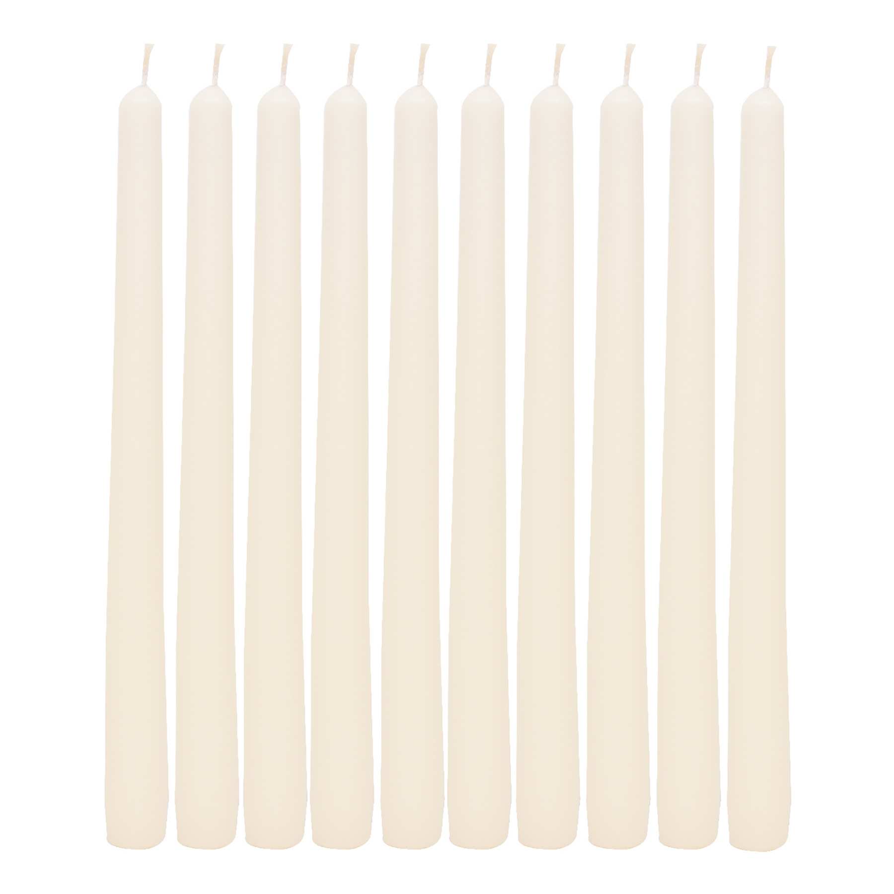 10-Pack Ivory Unscented Taper Candles, 10"