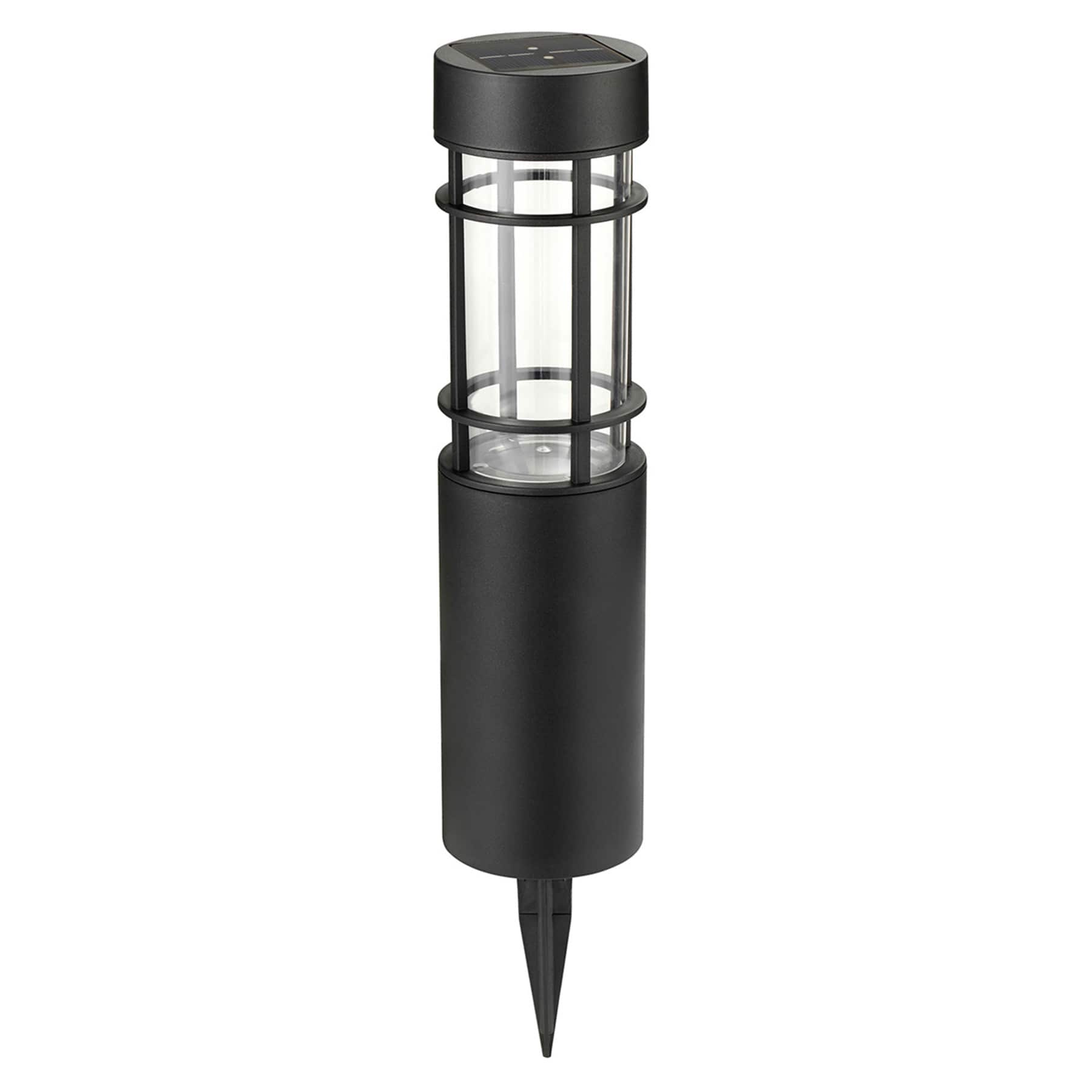 10-Lumen Solar Black Bollard Pathway Light