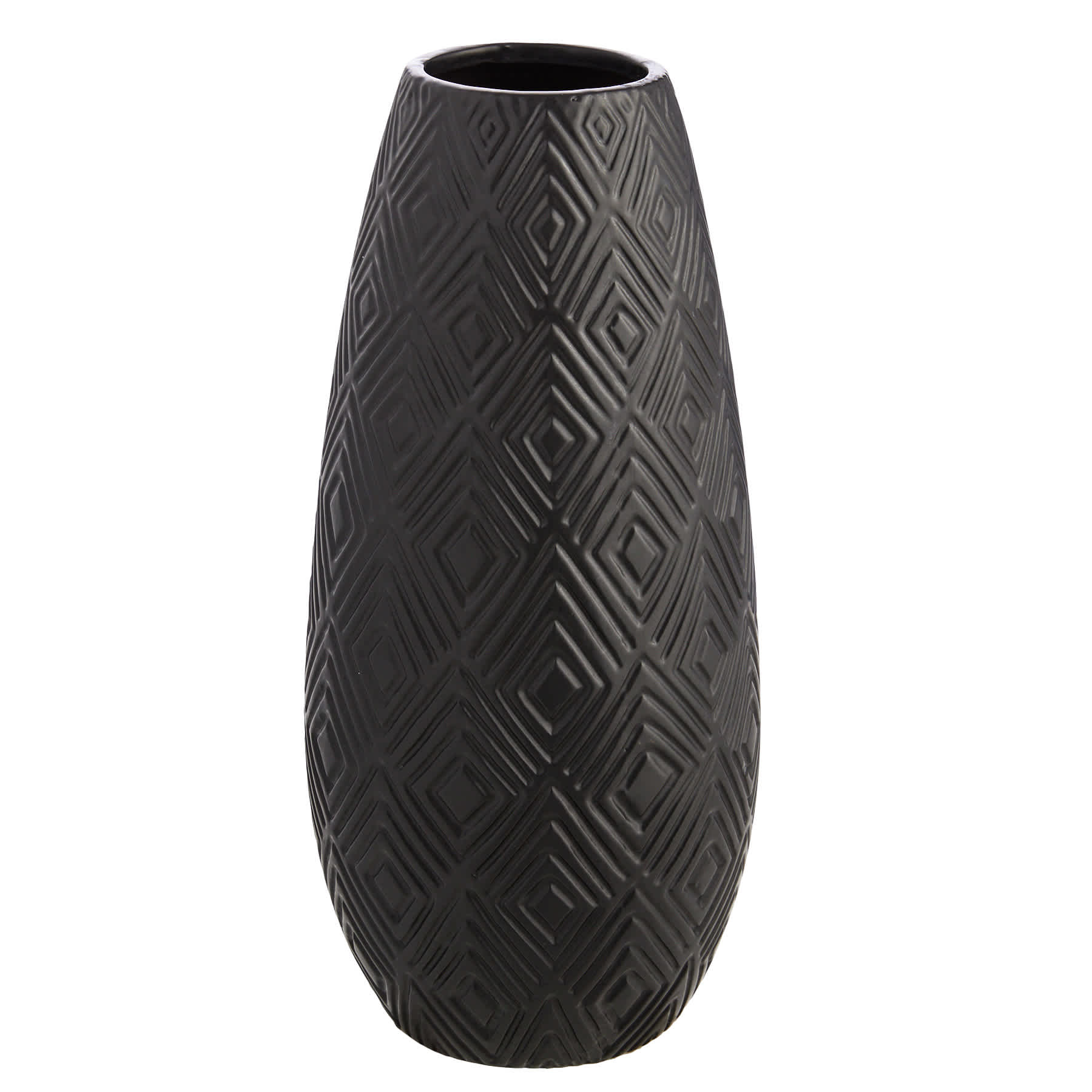 Found & Fable Eileen Black Ceramic Vase, 15"