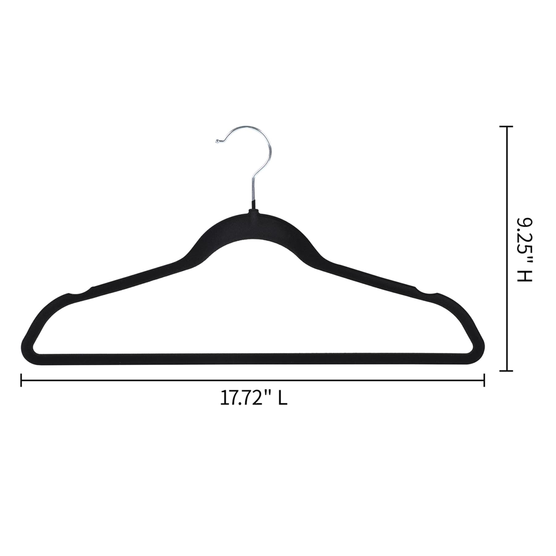 50-Pack Velvet Suit Hangers, Black