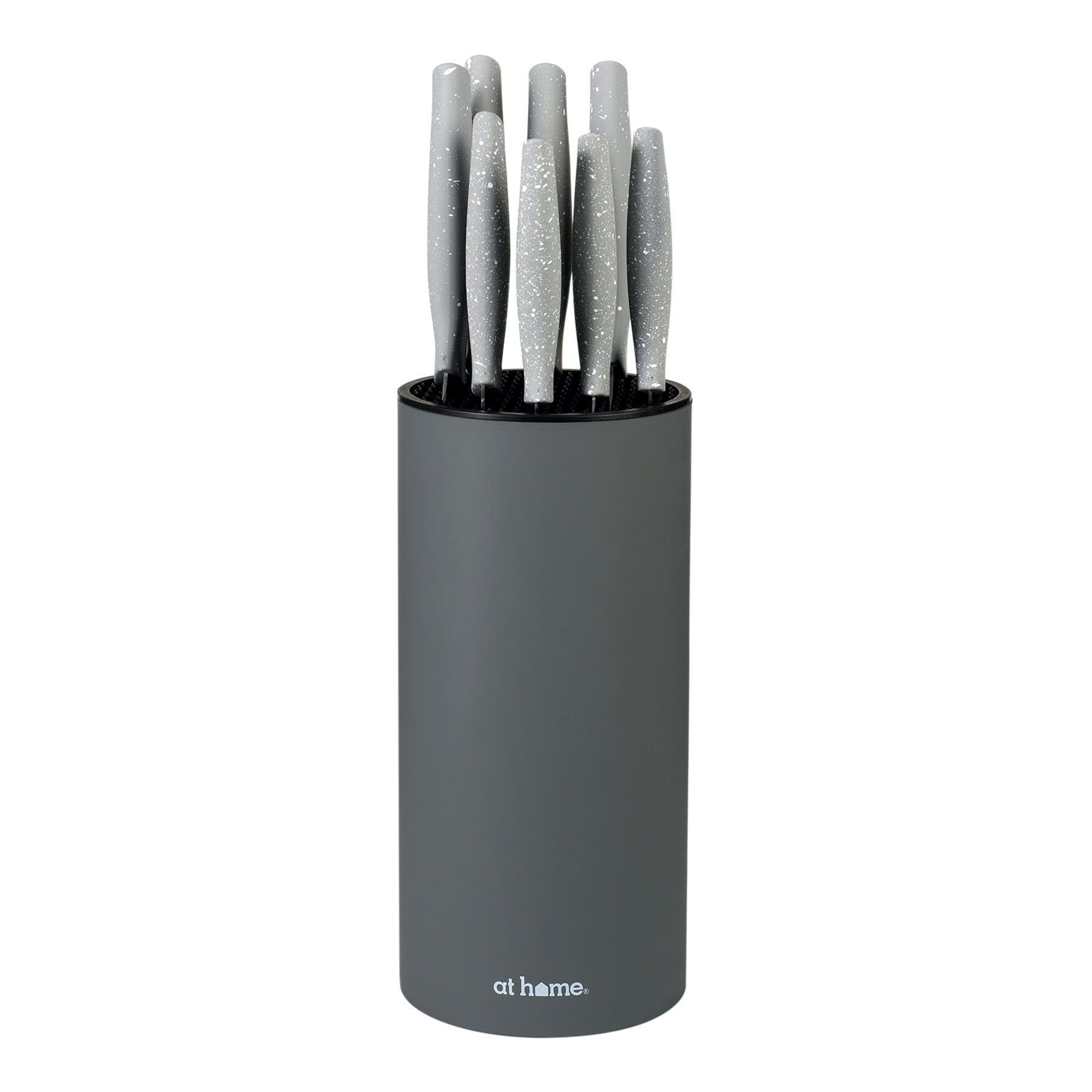 9-Piece Grey Speckled Knife Block Set