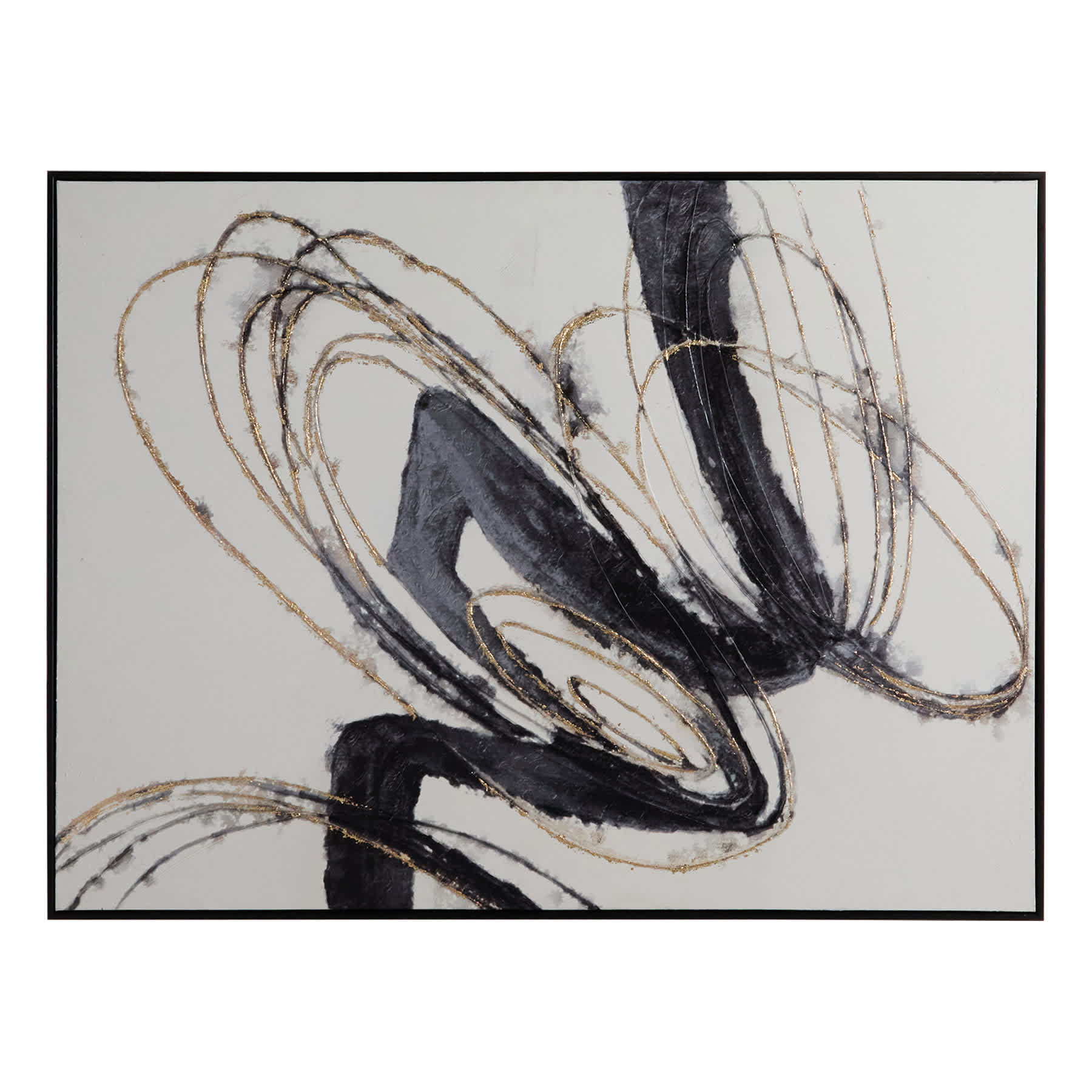 Crosby St. Framed Embellished Abstract Canvas Wall Art, 35x47