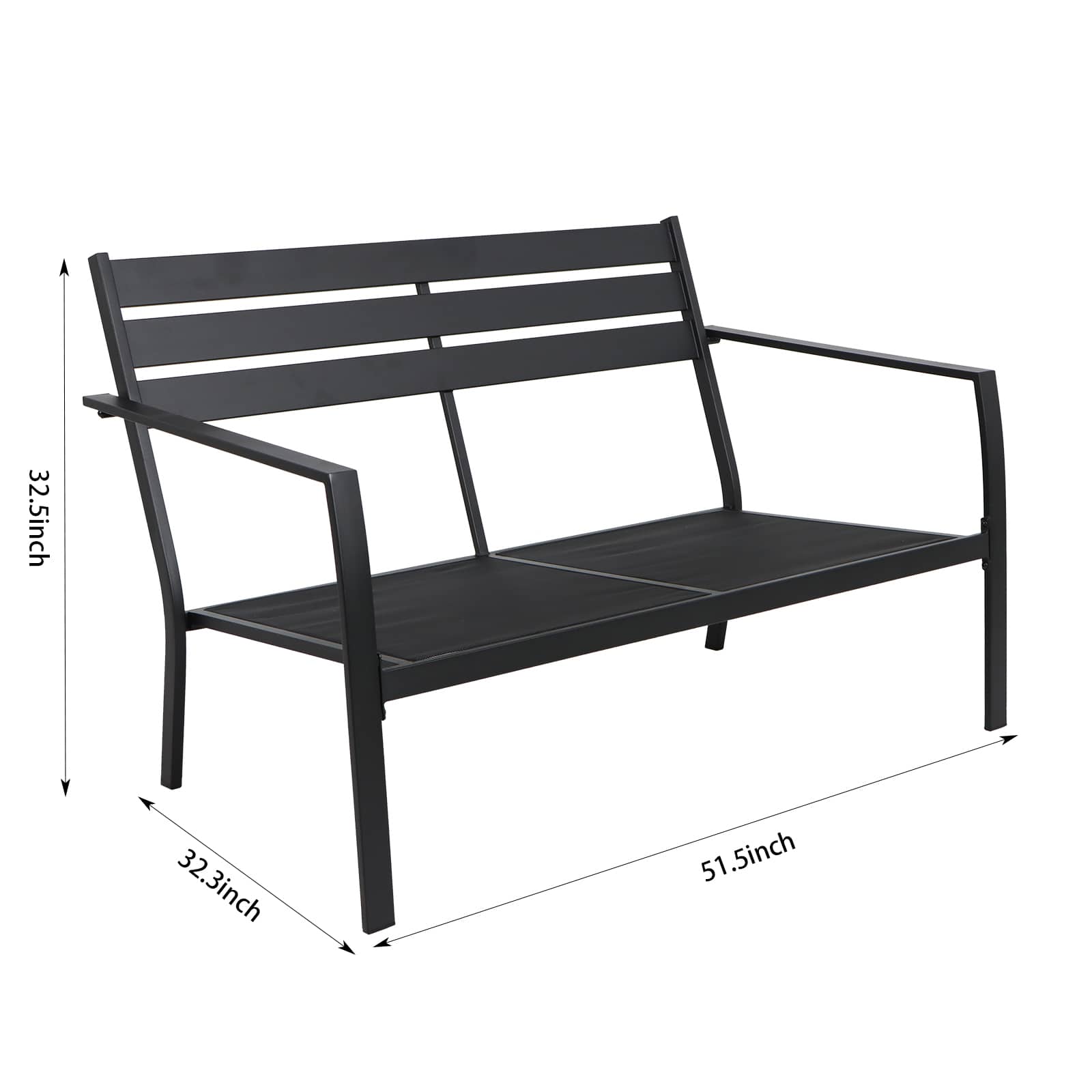Crosby St. Grammercy Loveseat, Black