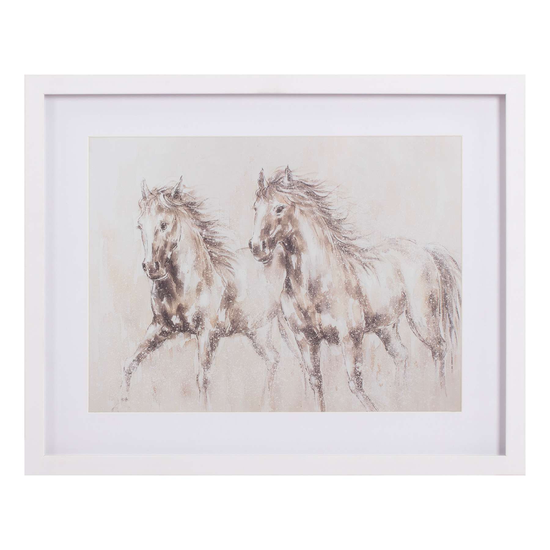 Ty Pennington Glass Framed Horses Print Wall Art, 12x16
