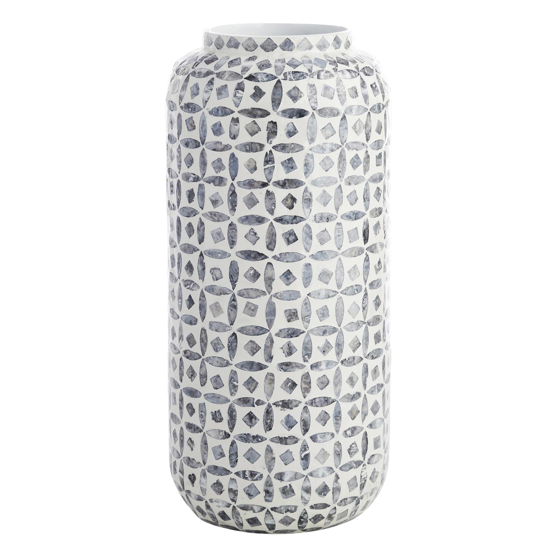 Tracey Boyd Grey Bamboo Capiz Bouquet Vase, 19"
