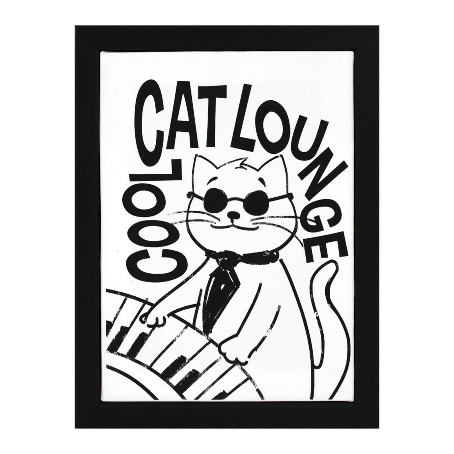 Cool Cat Lounge Framed Canvas, 6x8