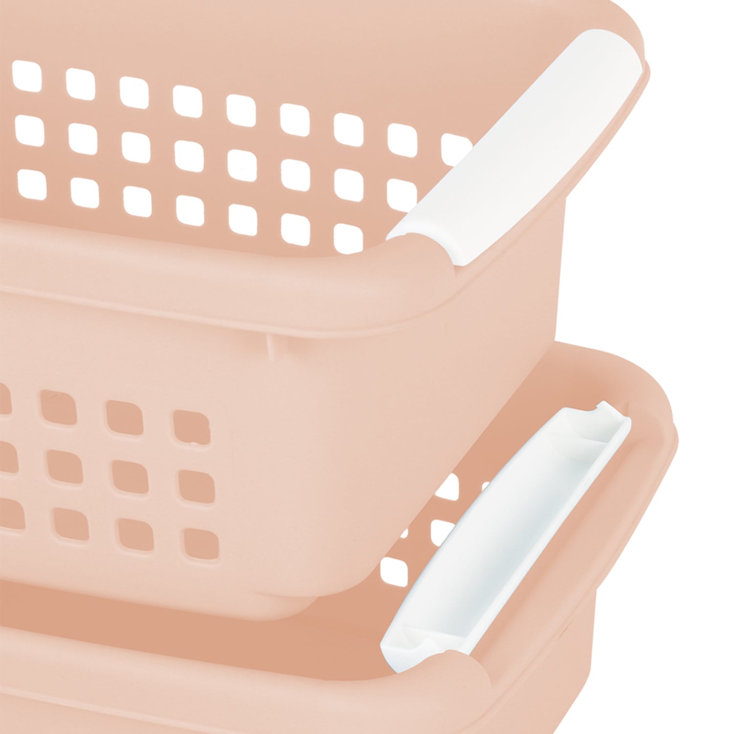 2-Pack Blush Stacked Nest Storage Basket, Small