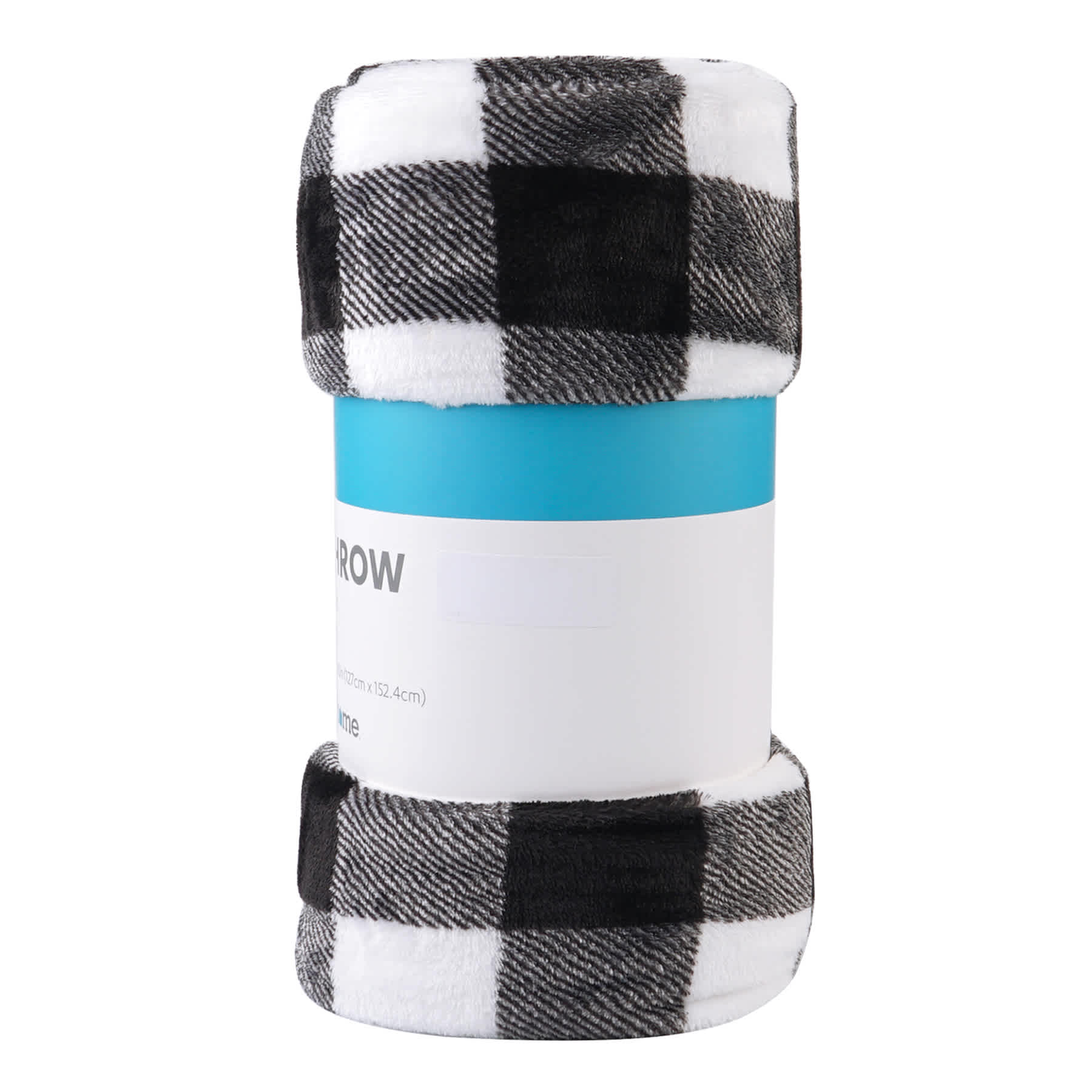 Black & White Buffalo Plaid Plush Throw Blanket, 50x60