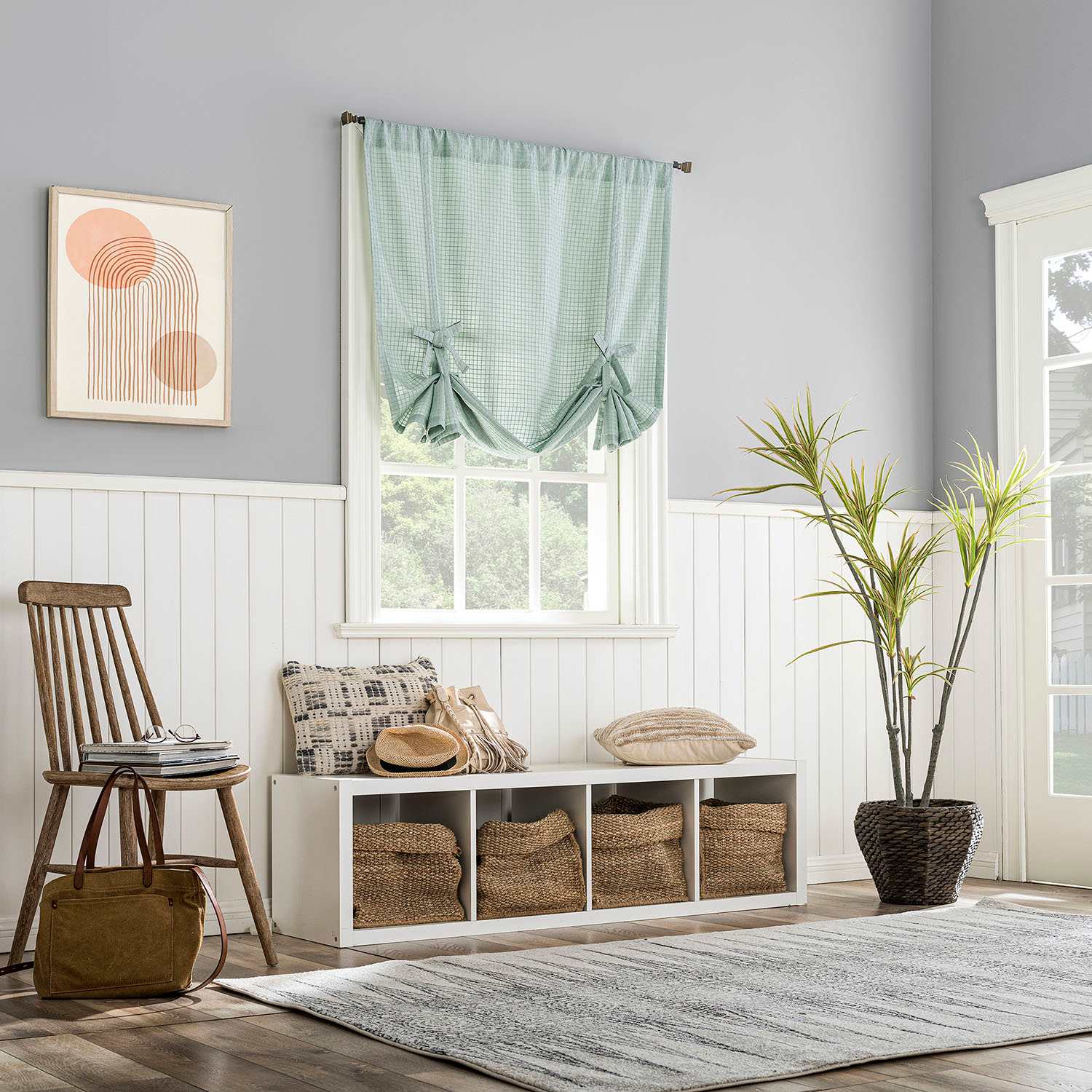 Wilton Seafoam Small Curtain Panel, 63"