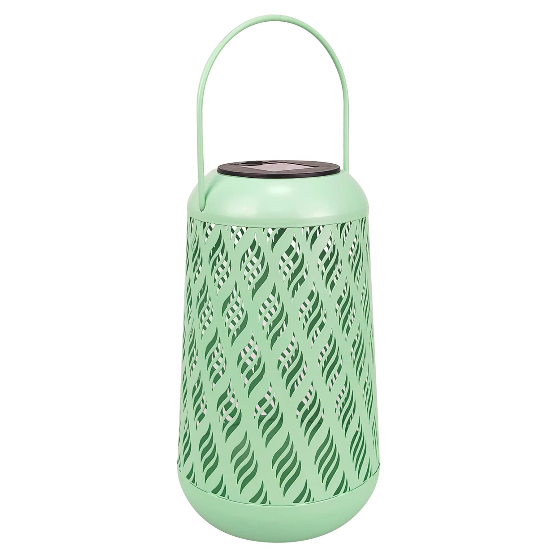 Green Geometric Cutout Outdoor Lantern, 7"
