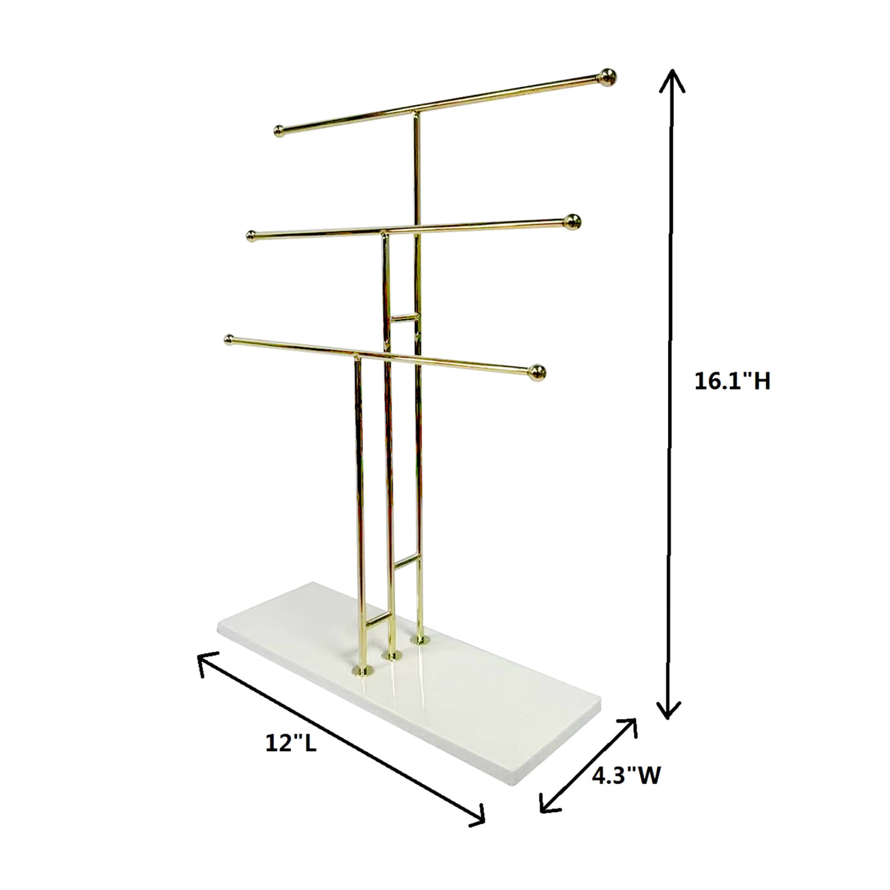 3-Tier Gold Necklace Organizer