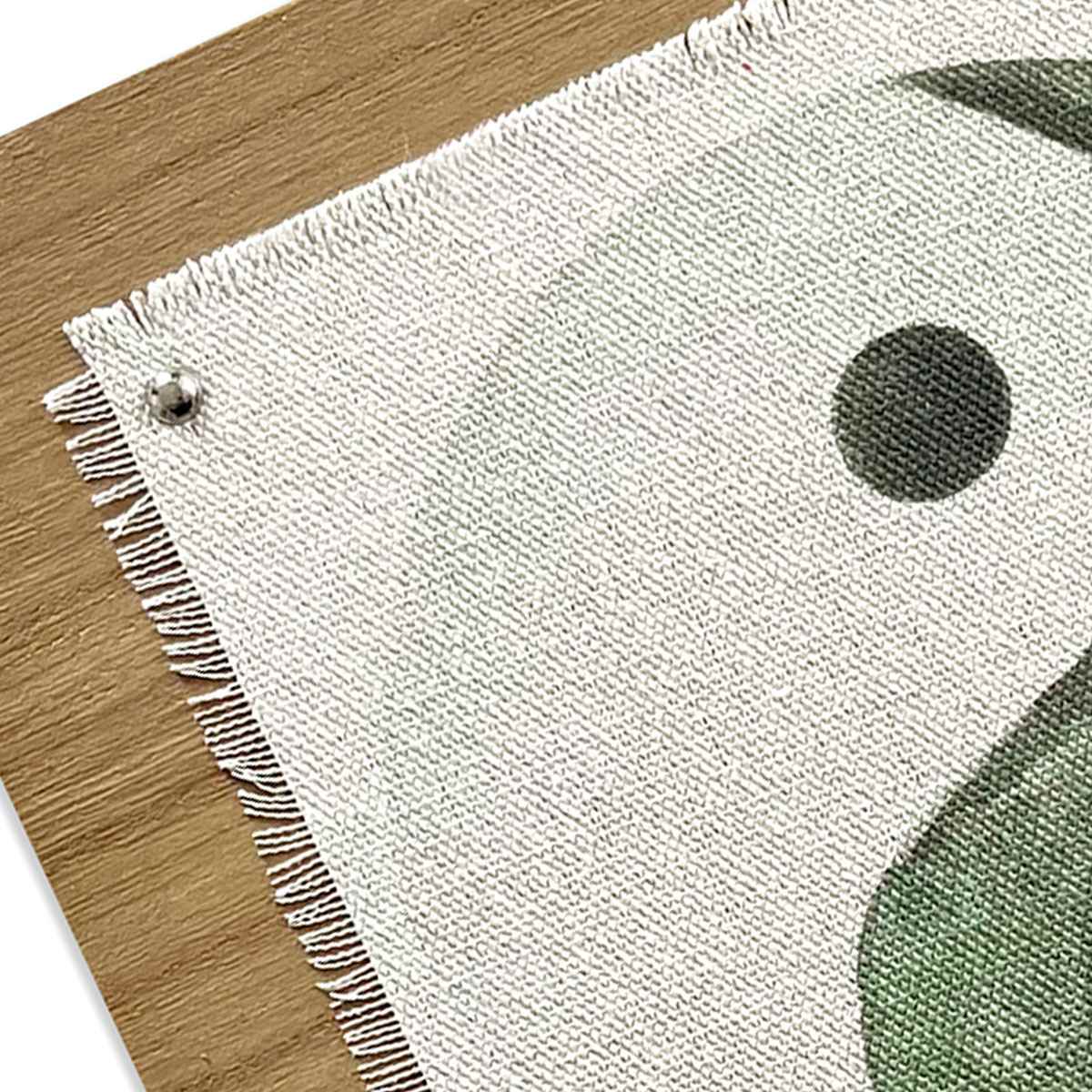 Sage Serenity Yin Yang Print Wood with Linen Tabletop Sign, 8"