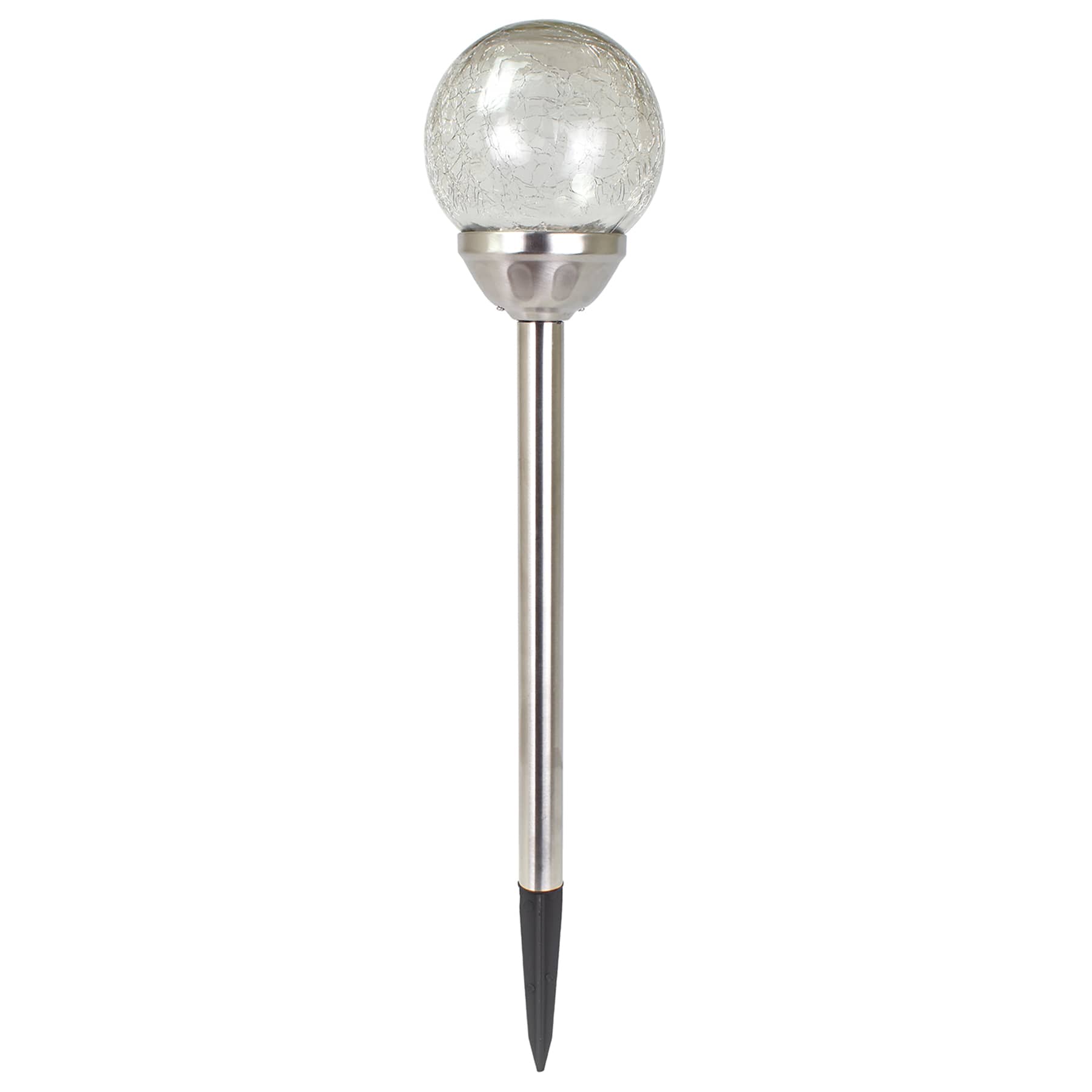 Solar Clear Crackle Large Globe Pathway Light