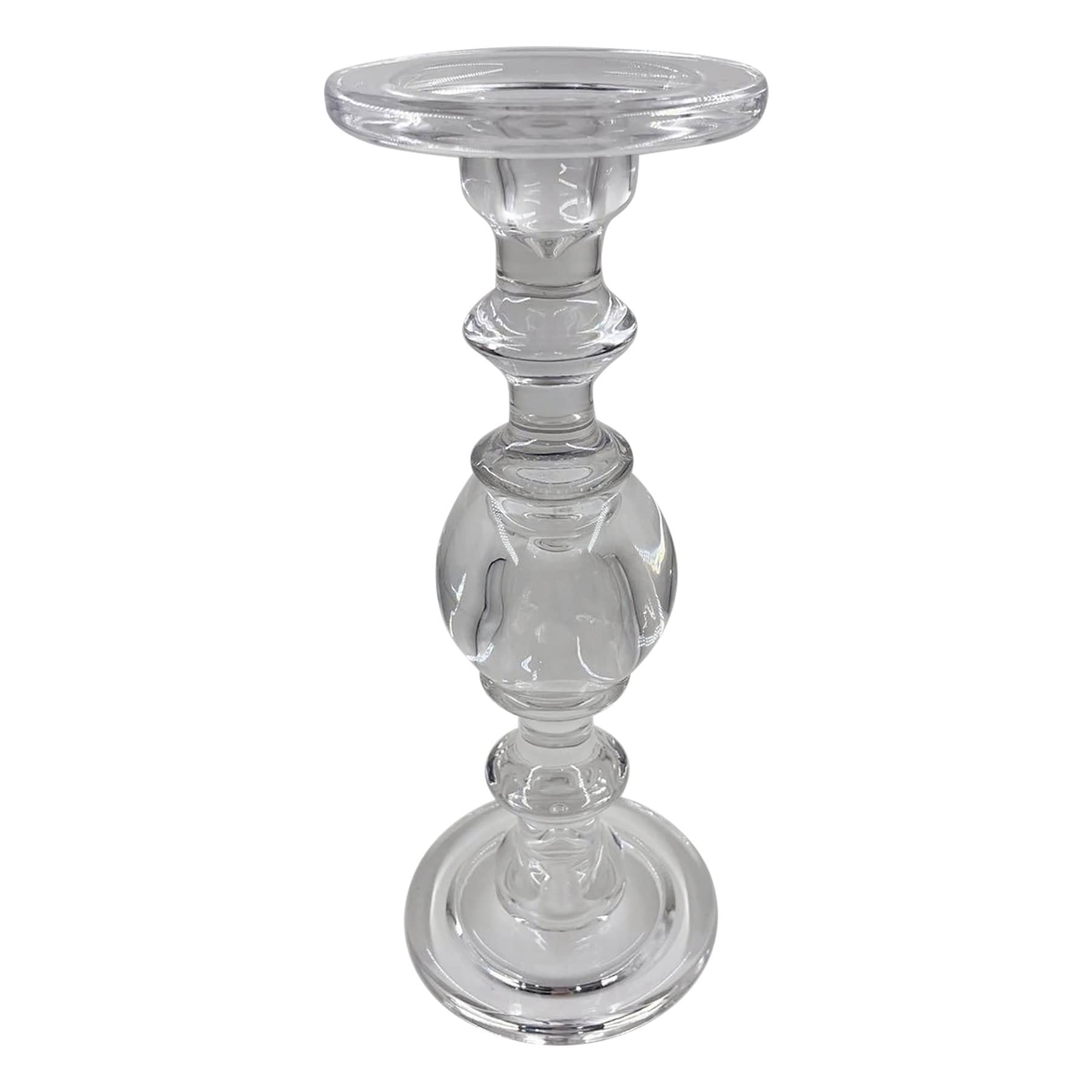 Providence Clear Glass Candle Holder, 11.8"