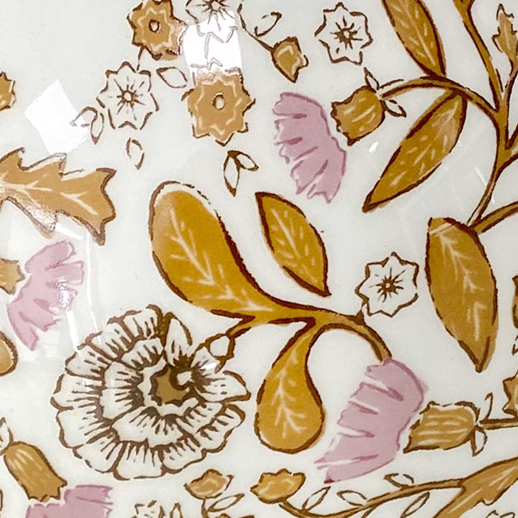 Honeybloom Pink Floral White Vase, 5.7"