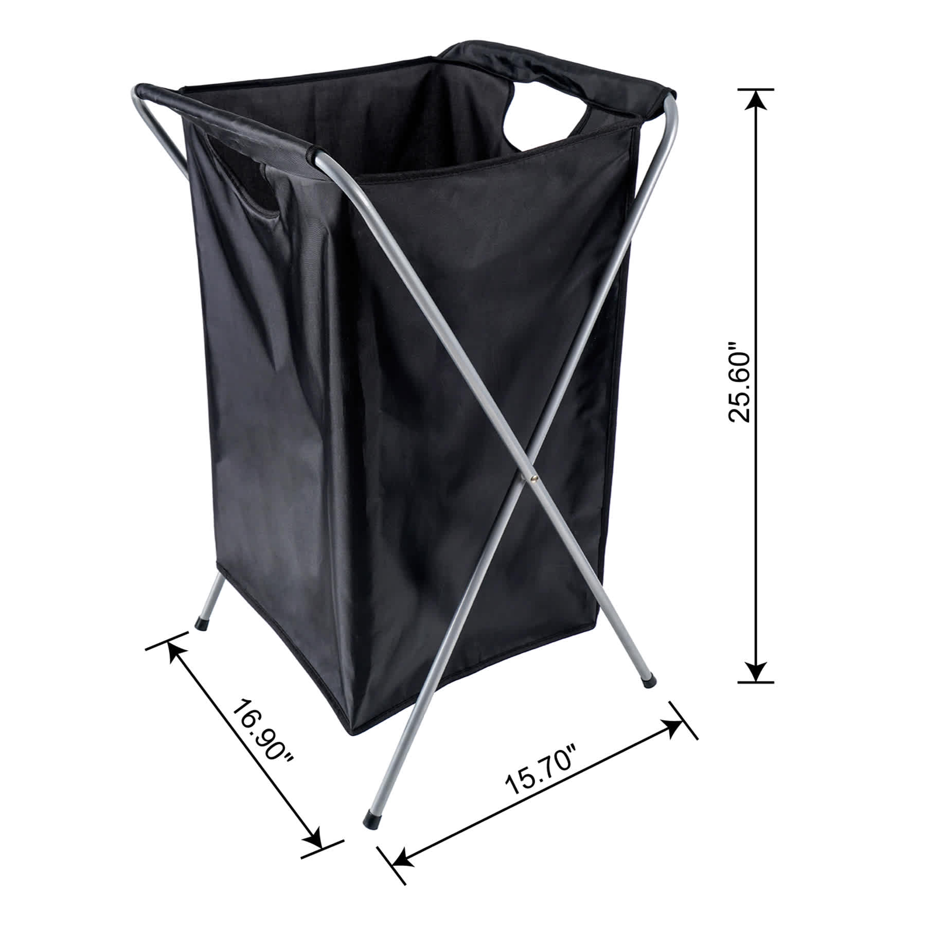 Foldable Nylon Laundry Hamper, Black