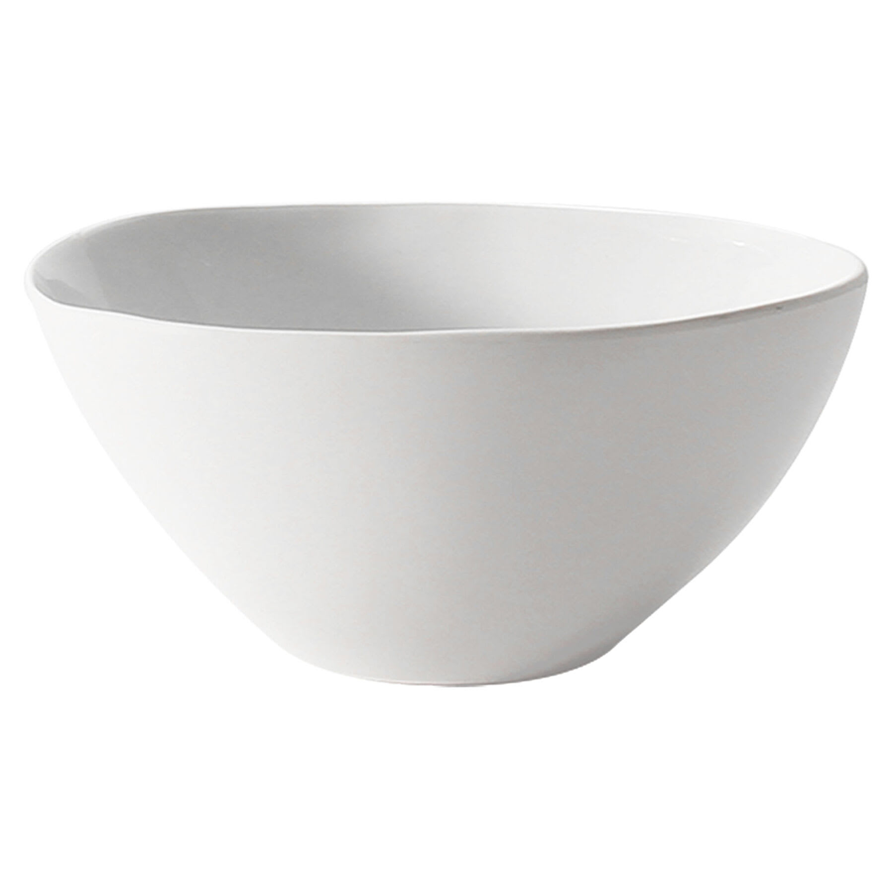 White Asymmetrical Cereal Bowl, 6"