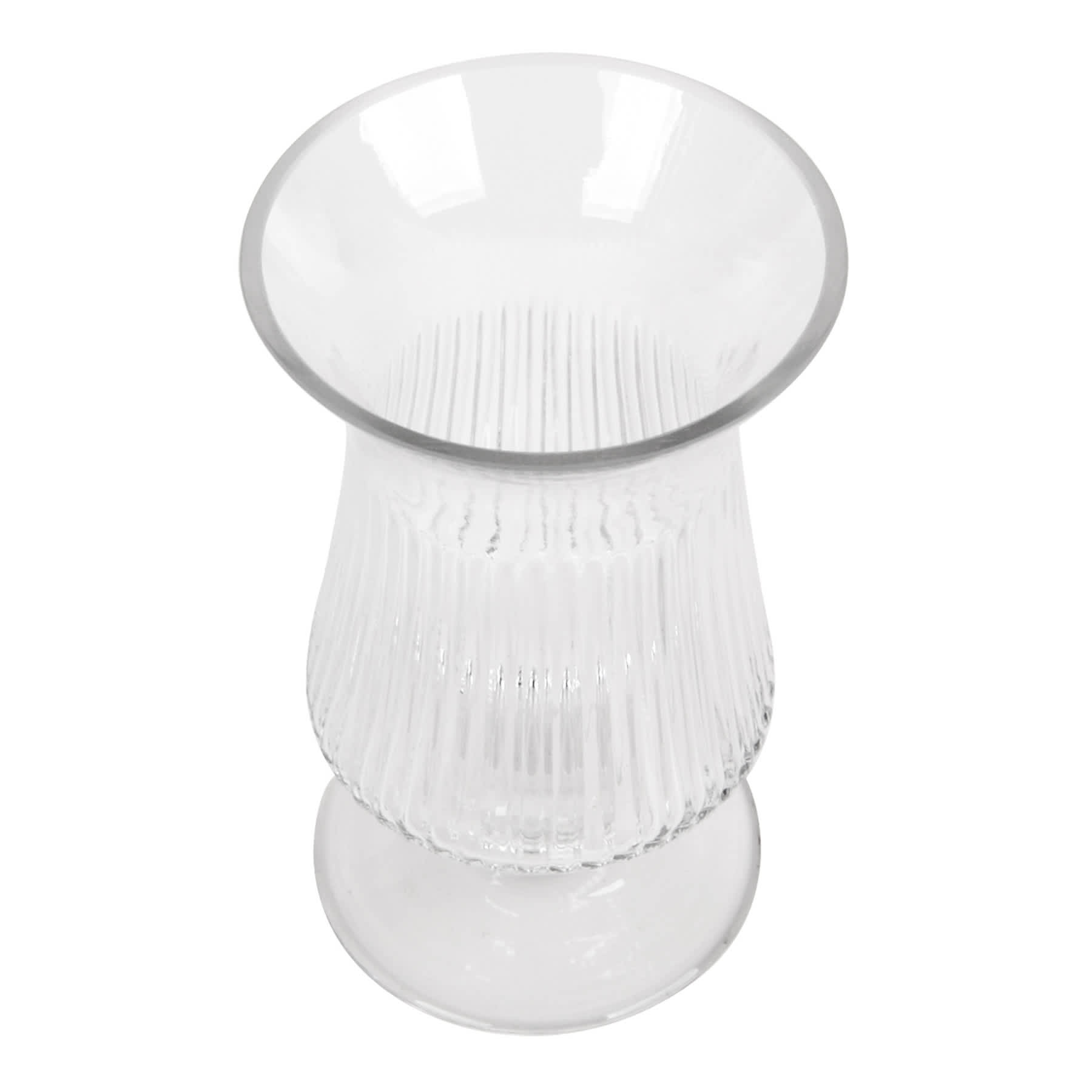 Providence Ribbed Clear Glass Vase, 6"