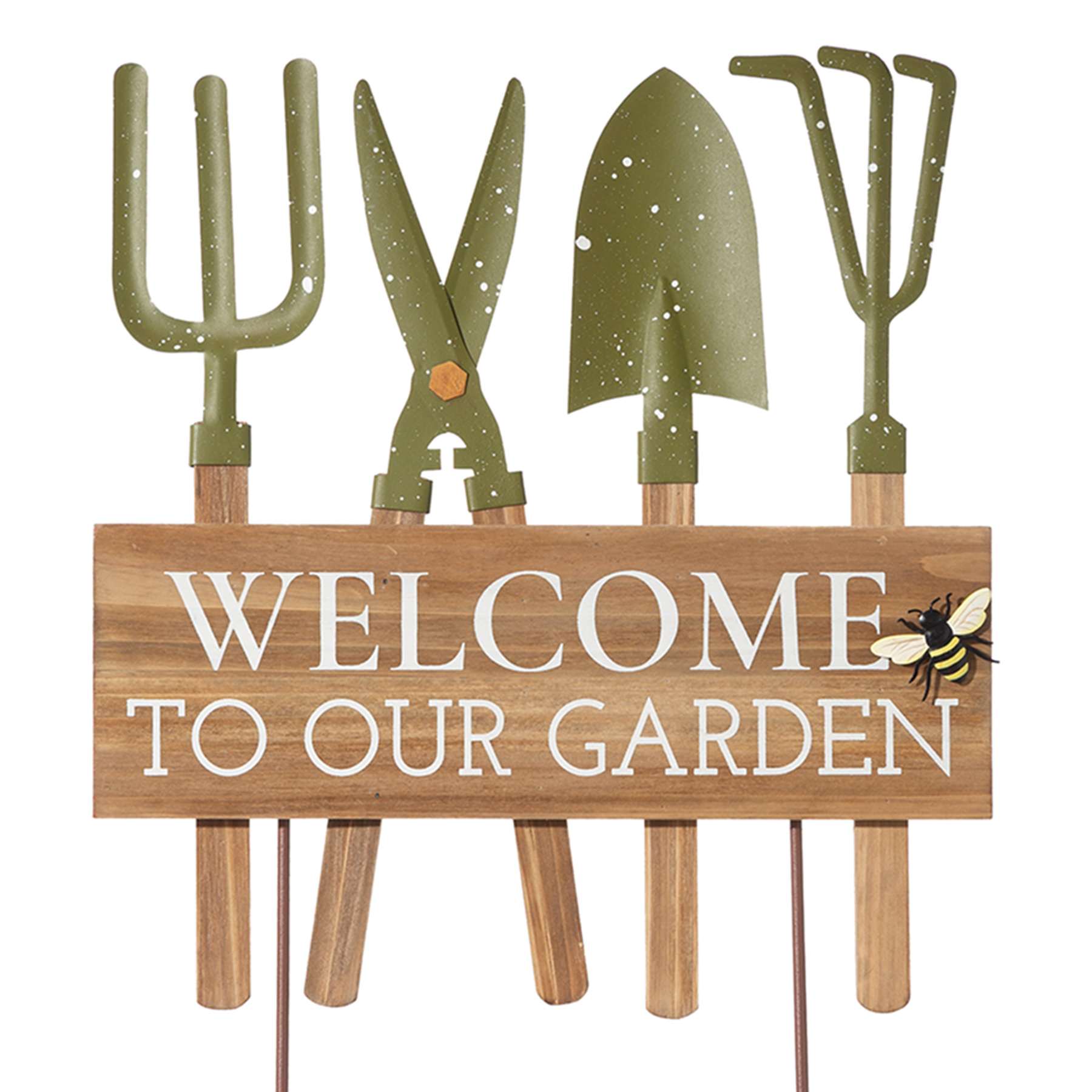 Honeybloom Welcome to Our Garden Yard Stake, 24"