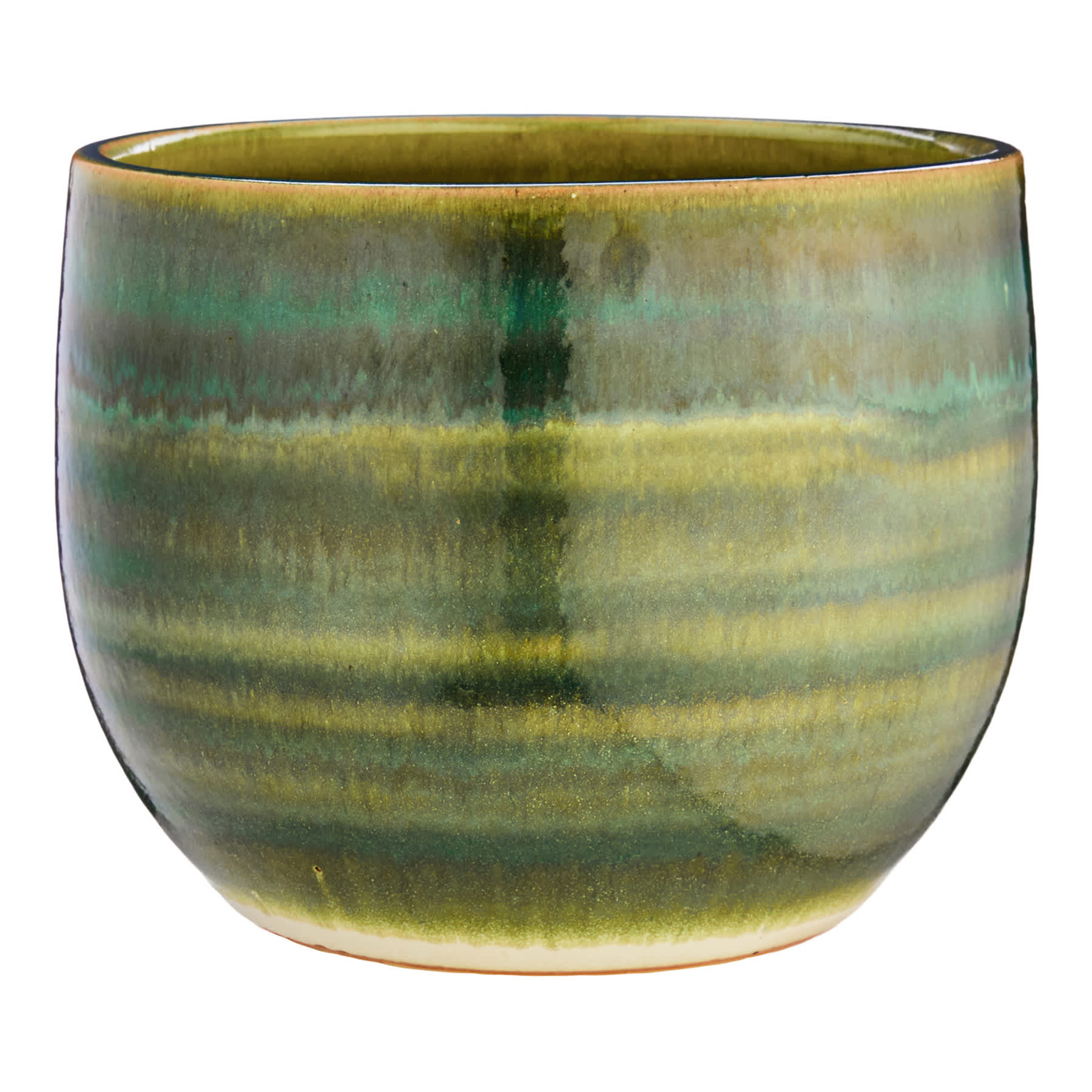 Alana Green Ceramic Outdoor Planter, Medium