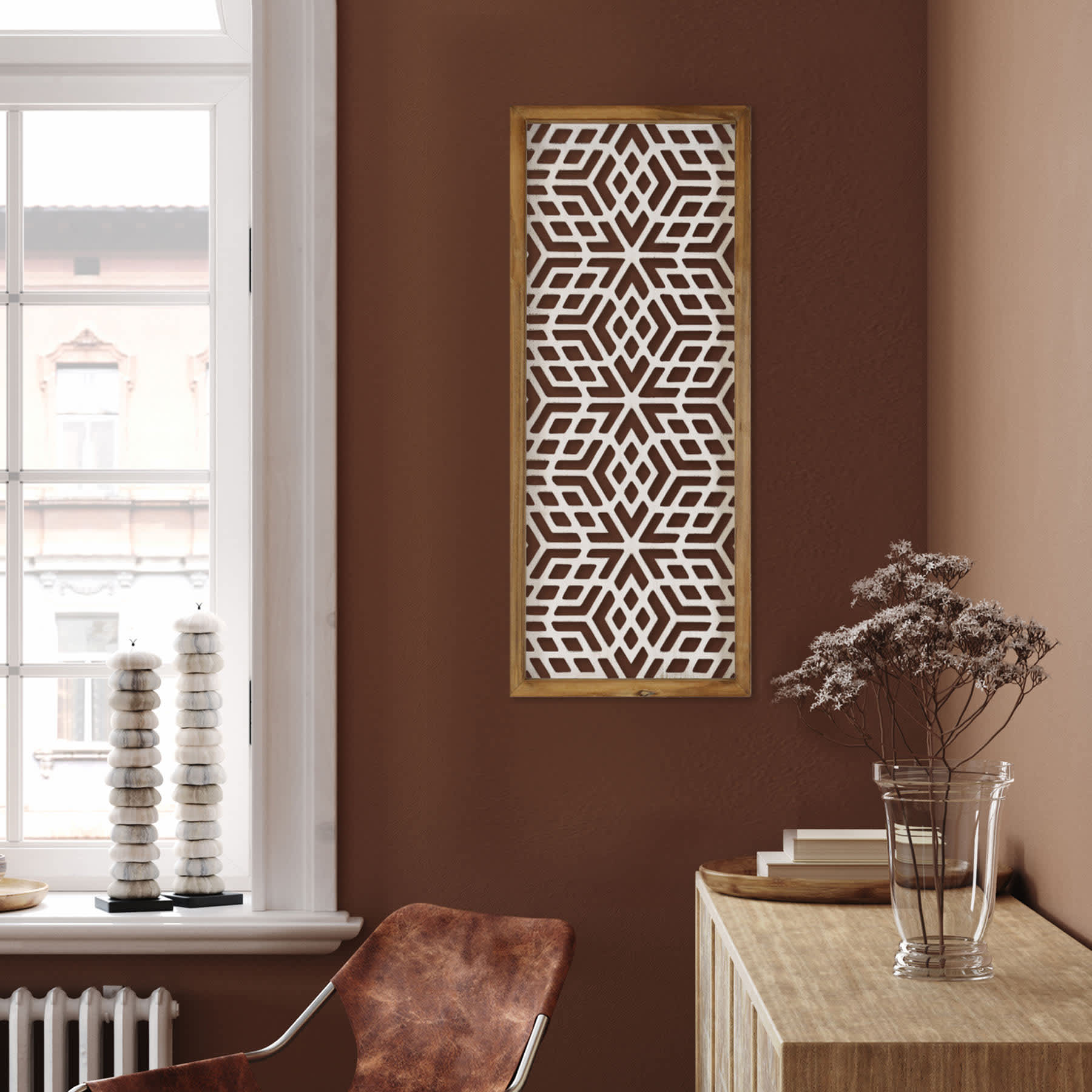 Ornate Carved Wooden Wall Art, 10x25