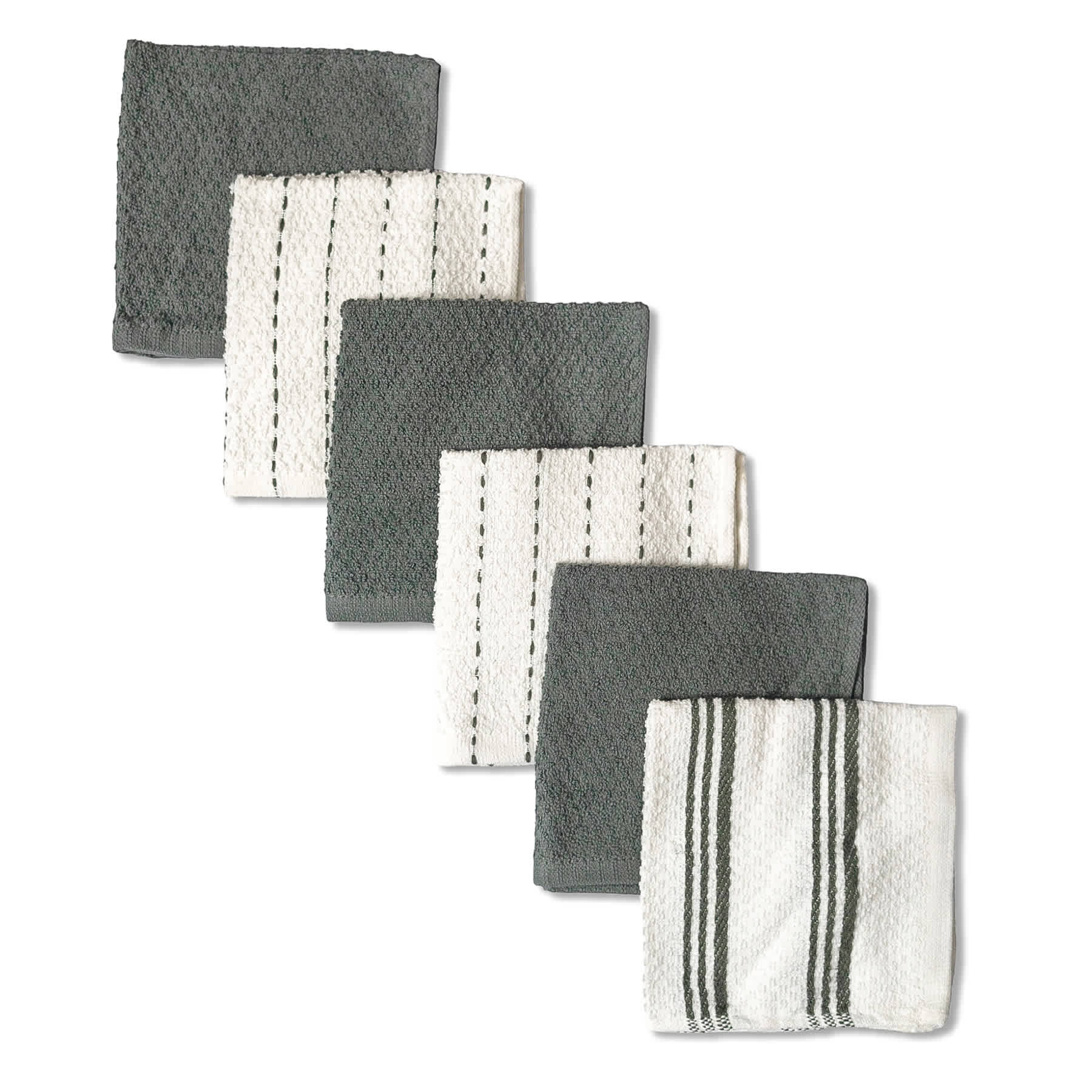 Set of 4 Gray Lakewood Reversible Terry Dish Cloths
