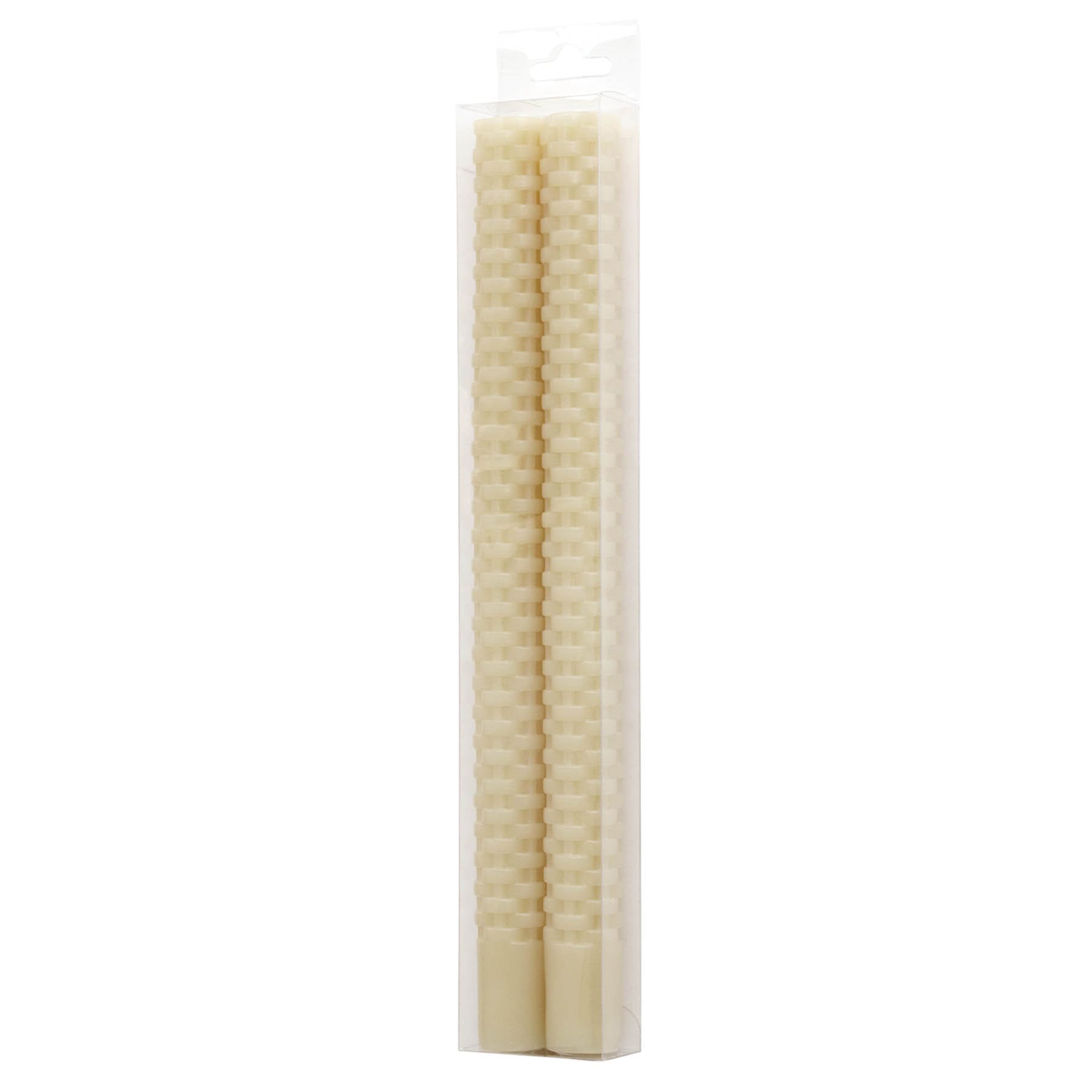 2-Pack Grey Weave Taper Candles, 10"
