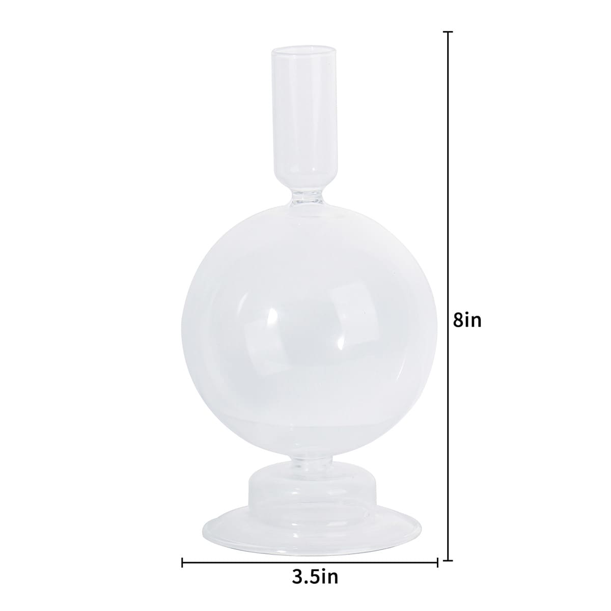 Crosby St. Clear Glass Bubble Taper Candle Holder, 6.5"
