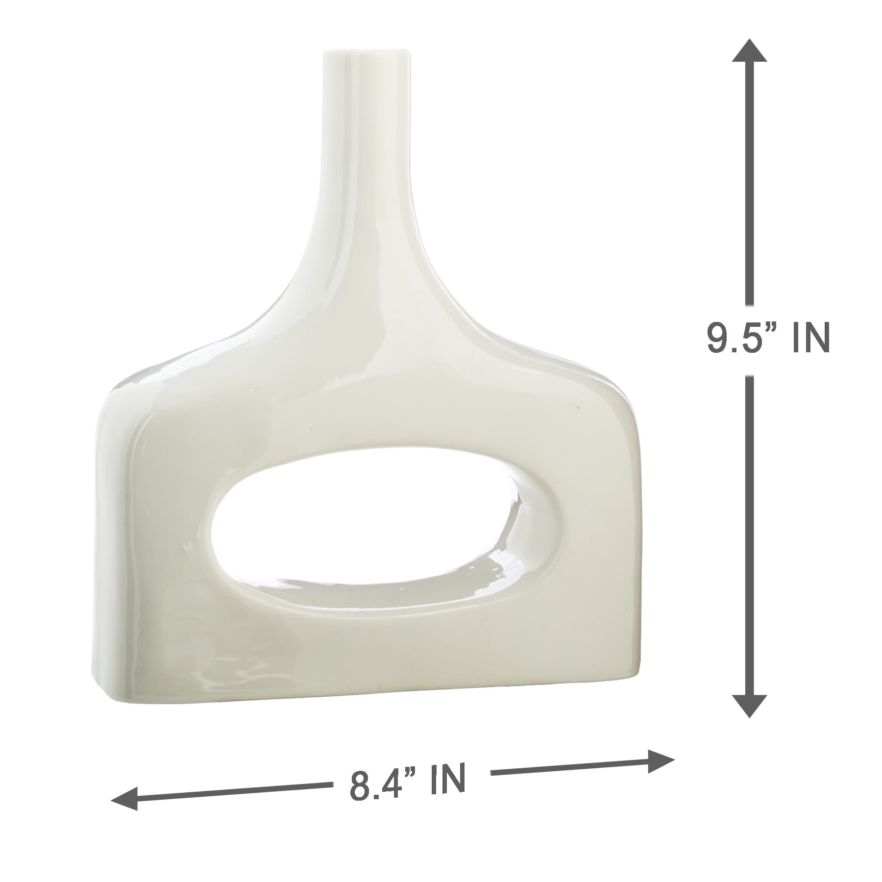 Crosby St. White Open Ceramic Vase, 9.5"