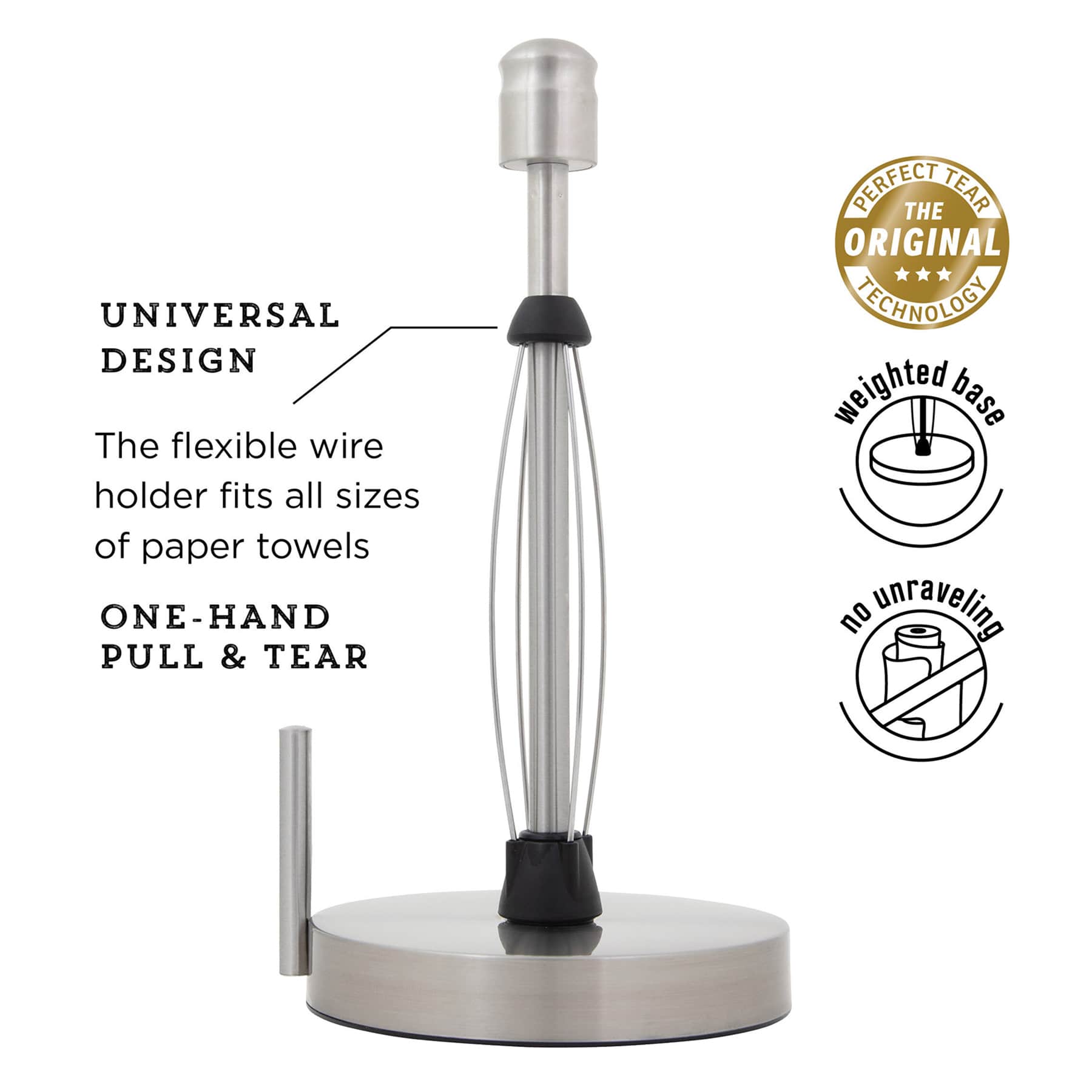 Perfect Tear Paper Towel Holder, Stainless Steel