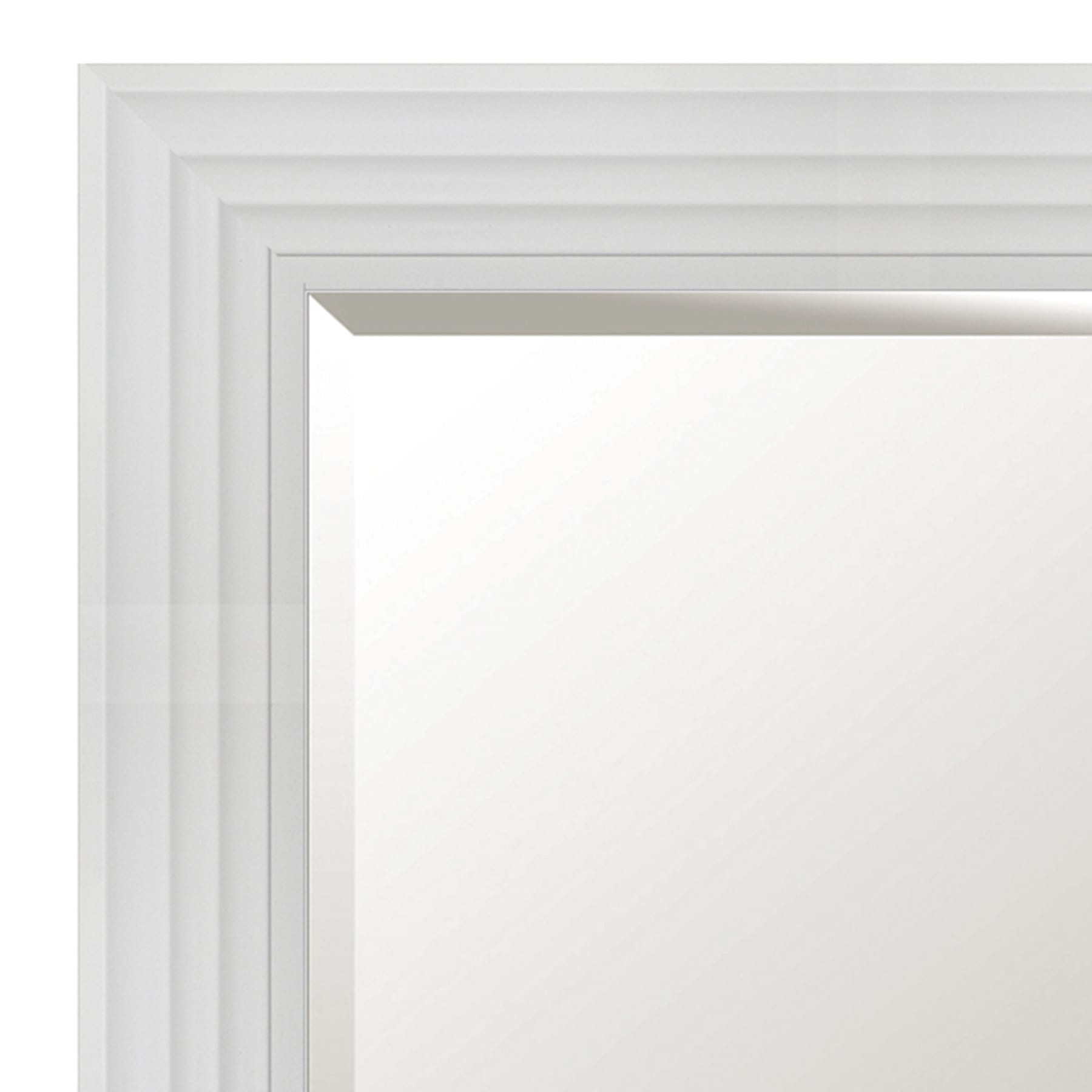 White Ridged Glossy Rectangle Wall Mirror, 21x25