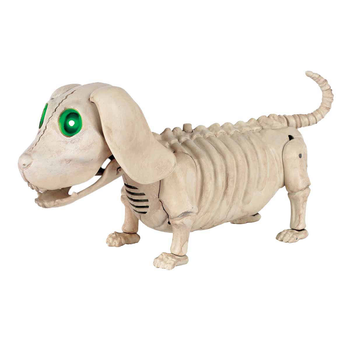 Light Up Halloween Wiener Dog Skeleton with Sound & Motion, 10"