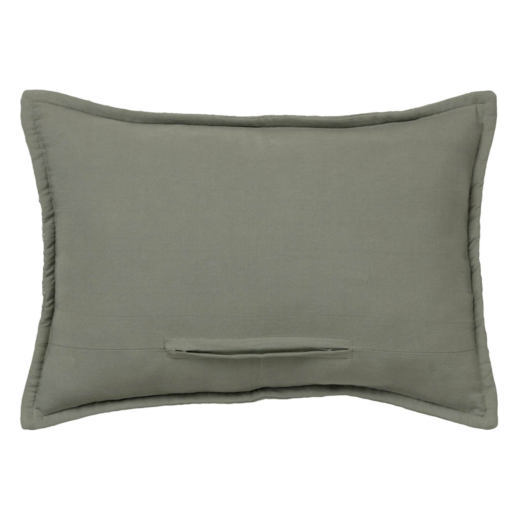 Honeybloom Green Striped Slub Throw Pillow, 14x20