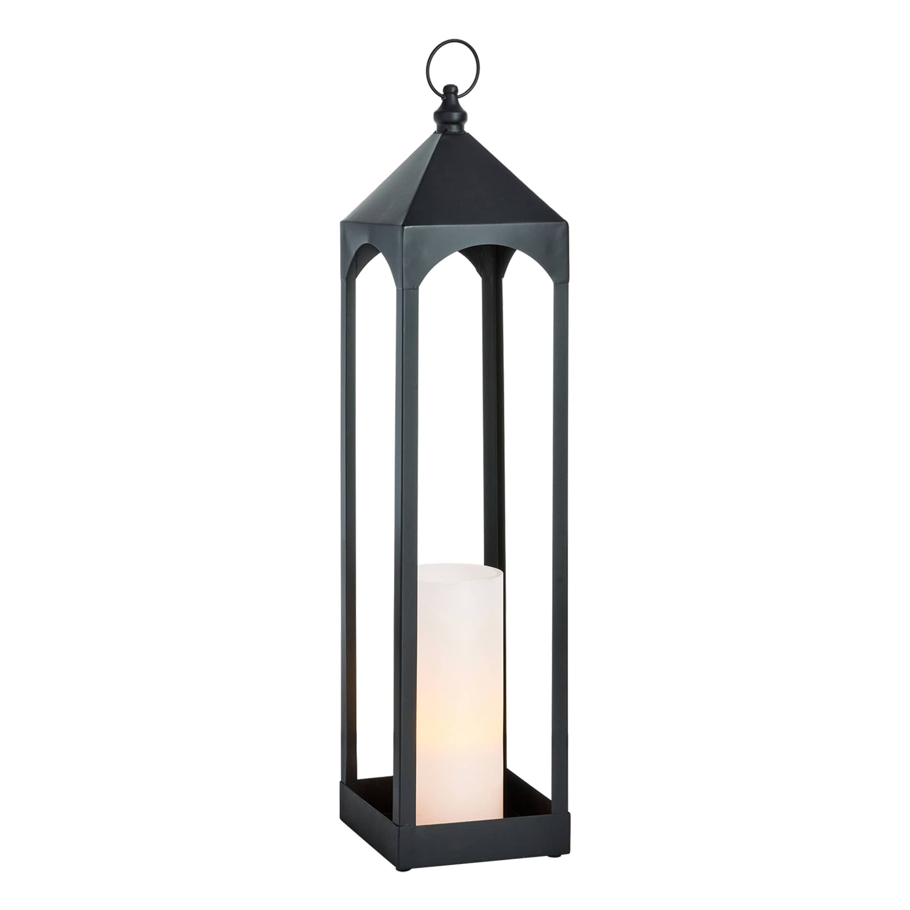 Found & Fable Oversized Black Metal Floor Lantern, Large