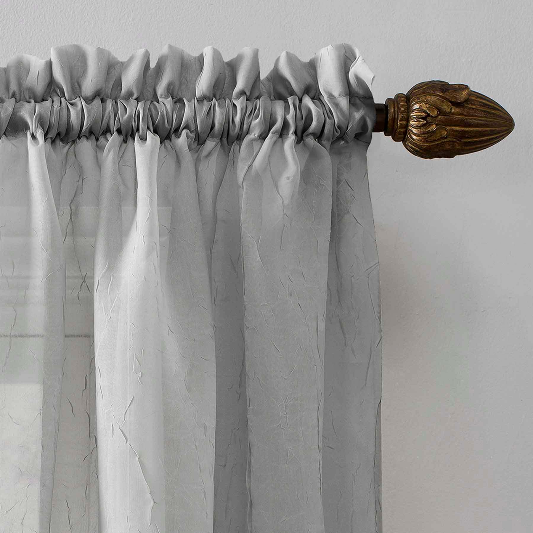 Erica Silver Rod Pocket Sheer Curtain Panel, 95"
