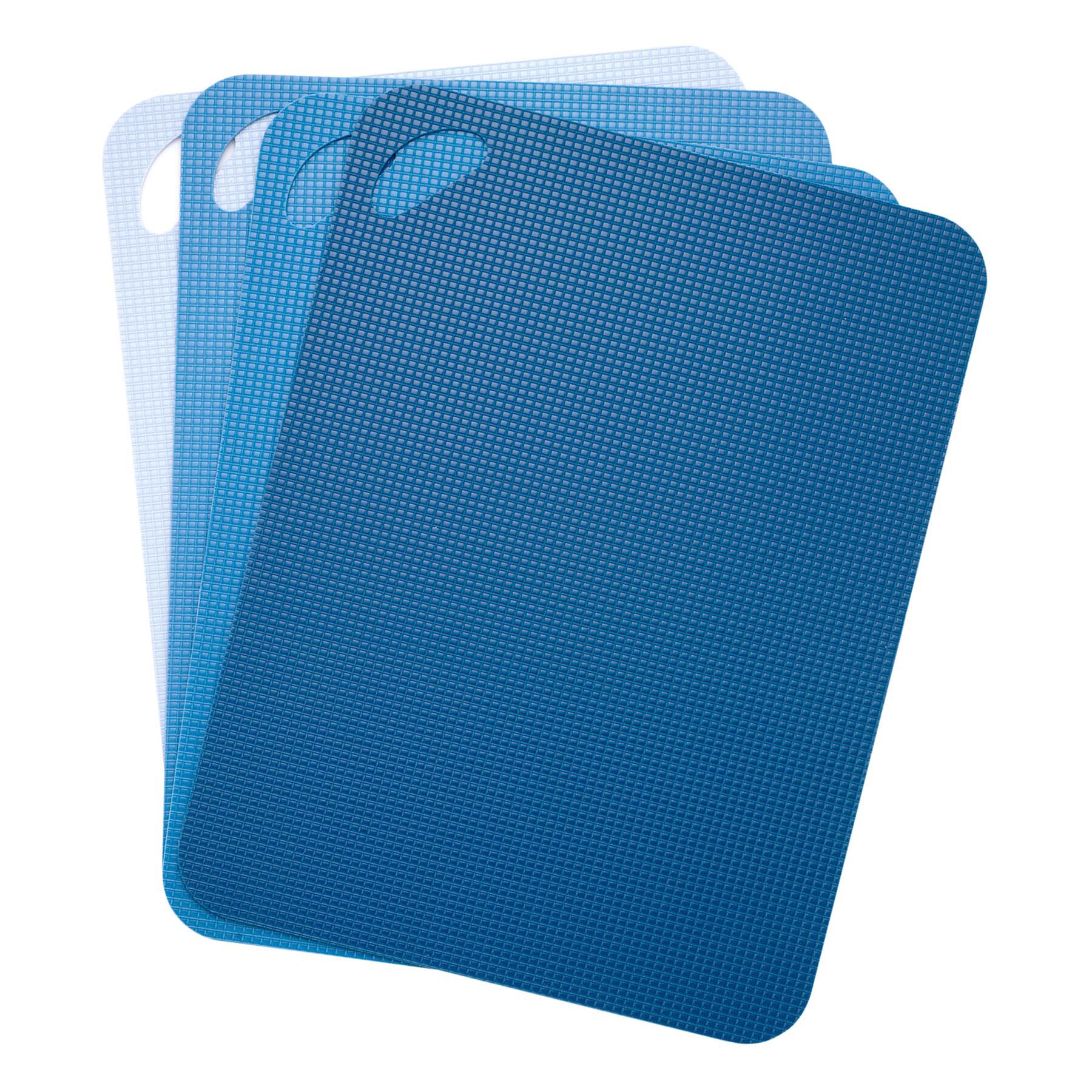 4-Piece Blue Non-Slip Mat Set, 11.4x15