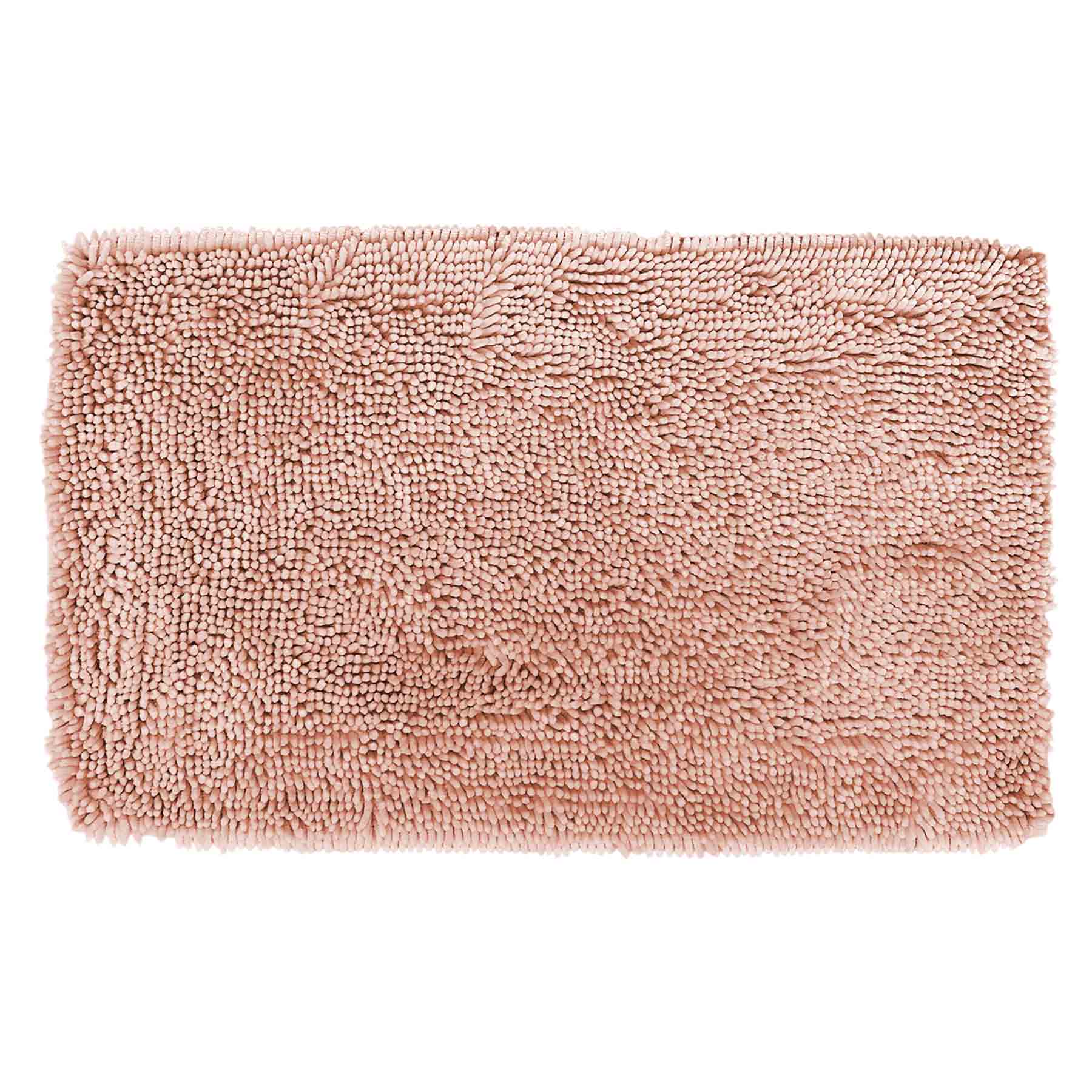 2-Pack Pink Shiny Noodle Bath Rug Set, 17x24 & 20x34