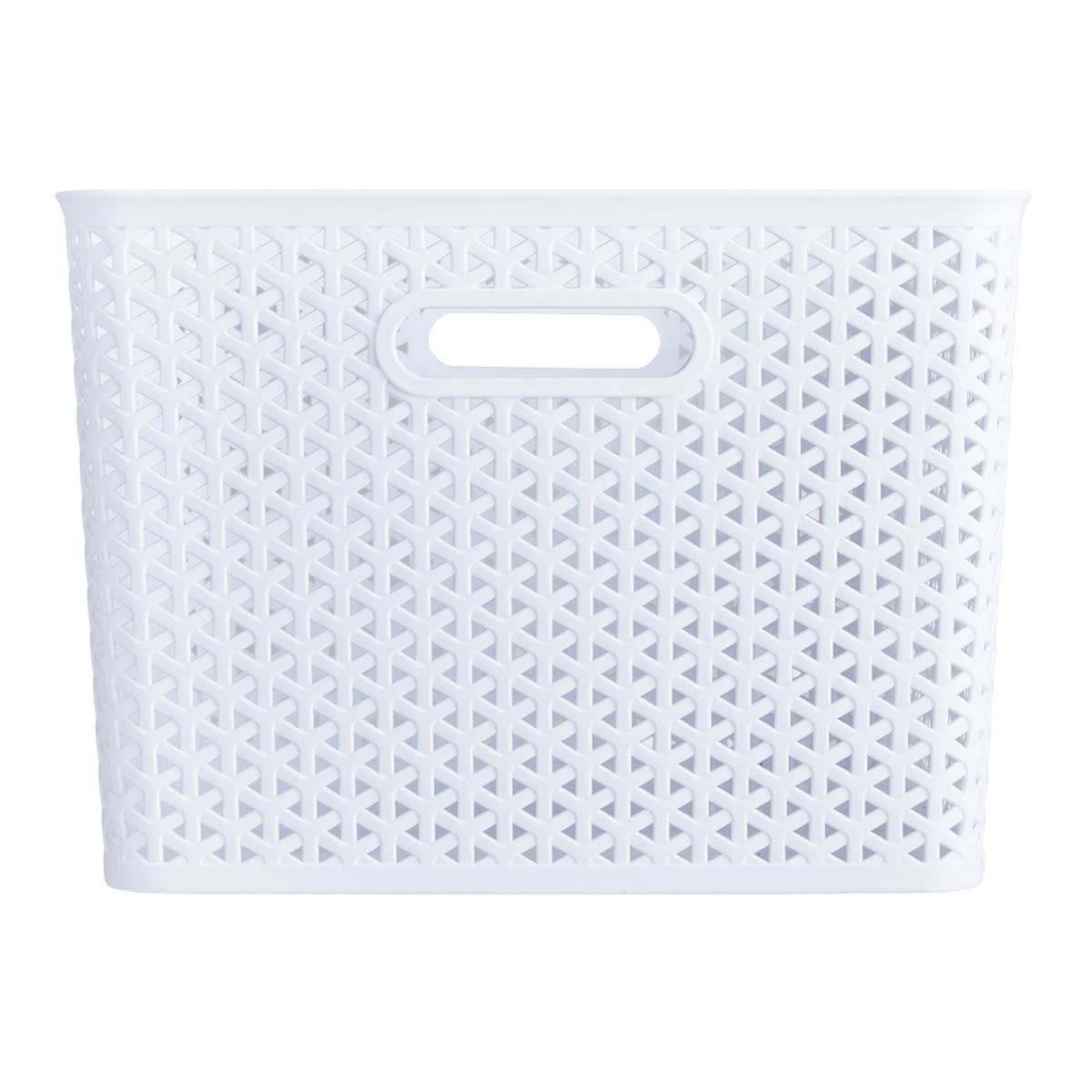 White Y-Weave Storage Basket, Medium