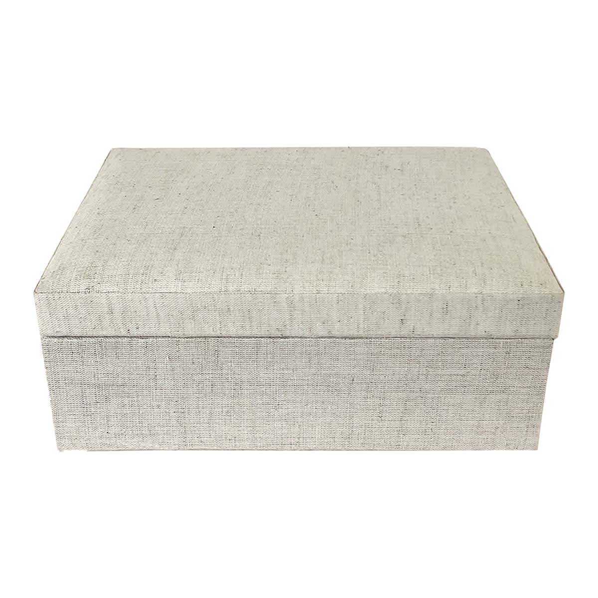 Beige Fabric Jewelry Box, 8x6