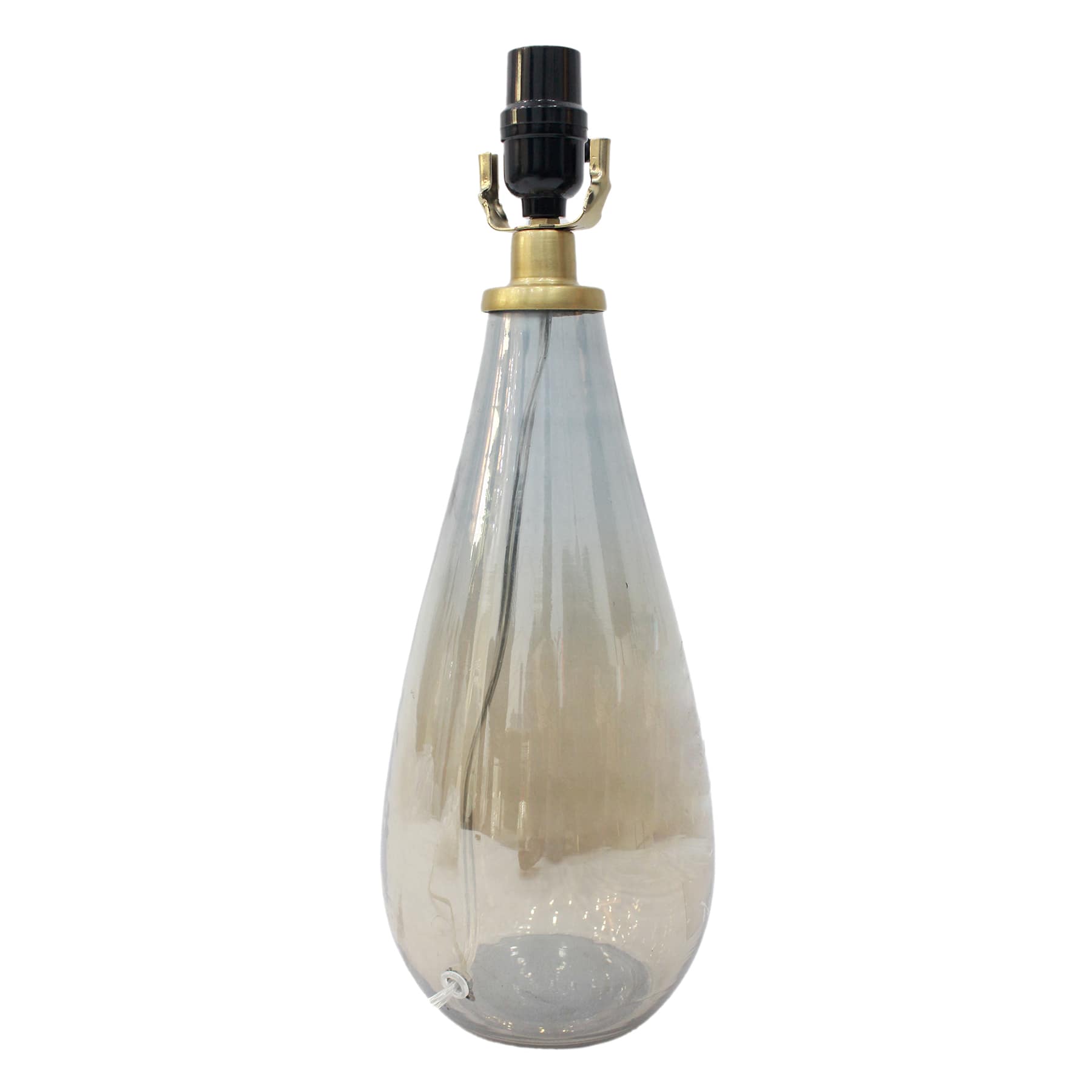 Crosby St. Smoke Amber Glass Teardrop Medium Table Lamp Base, 17.2"