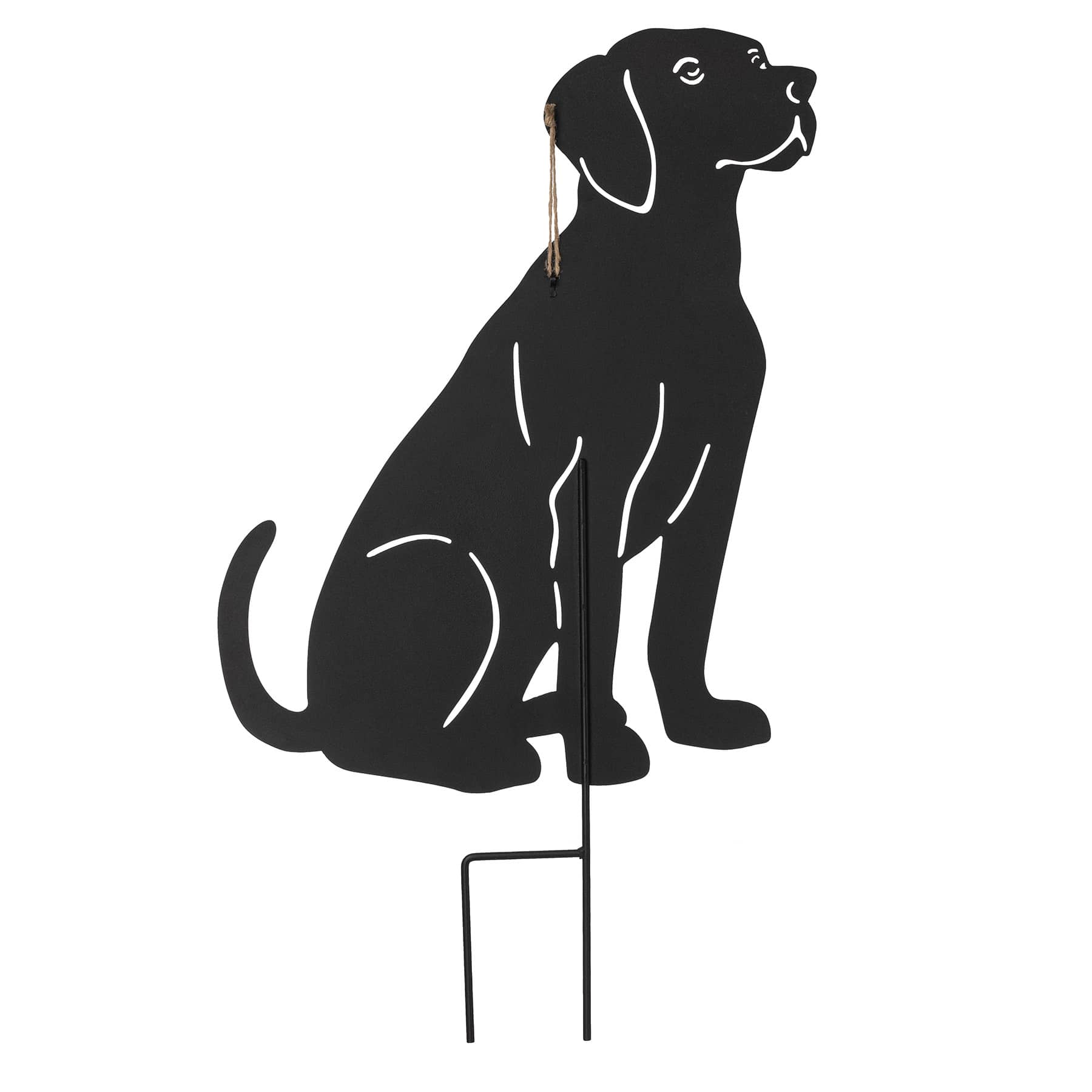 24In Sitting Labrador Silhouette Stake