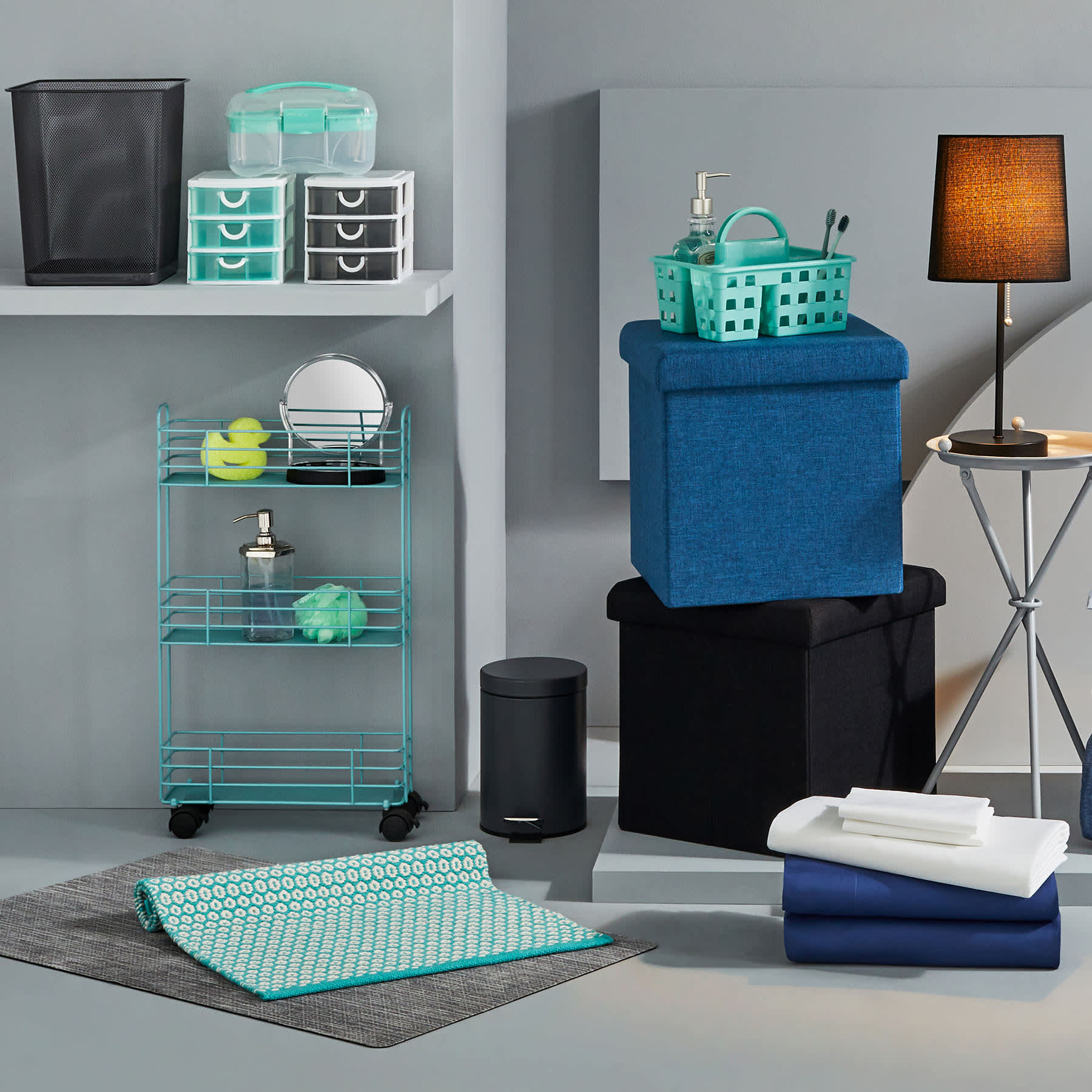 Black Pearl Mesh Wastebasket, 12"