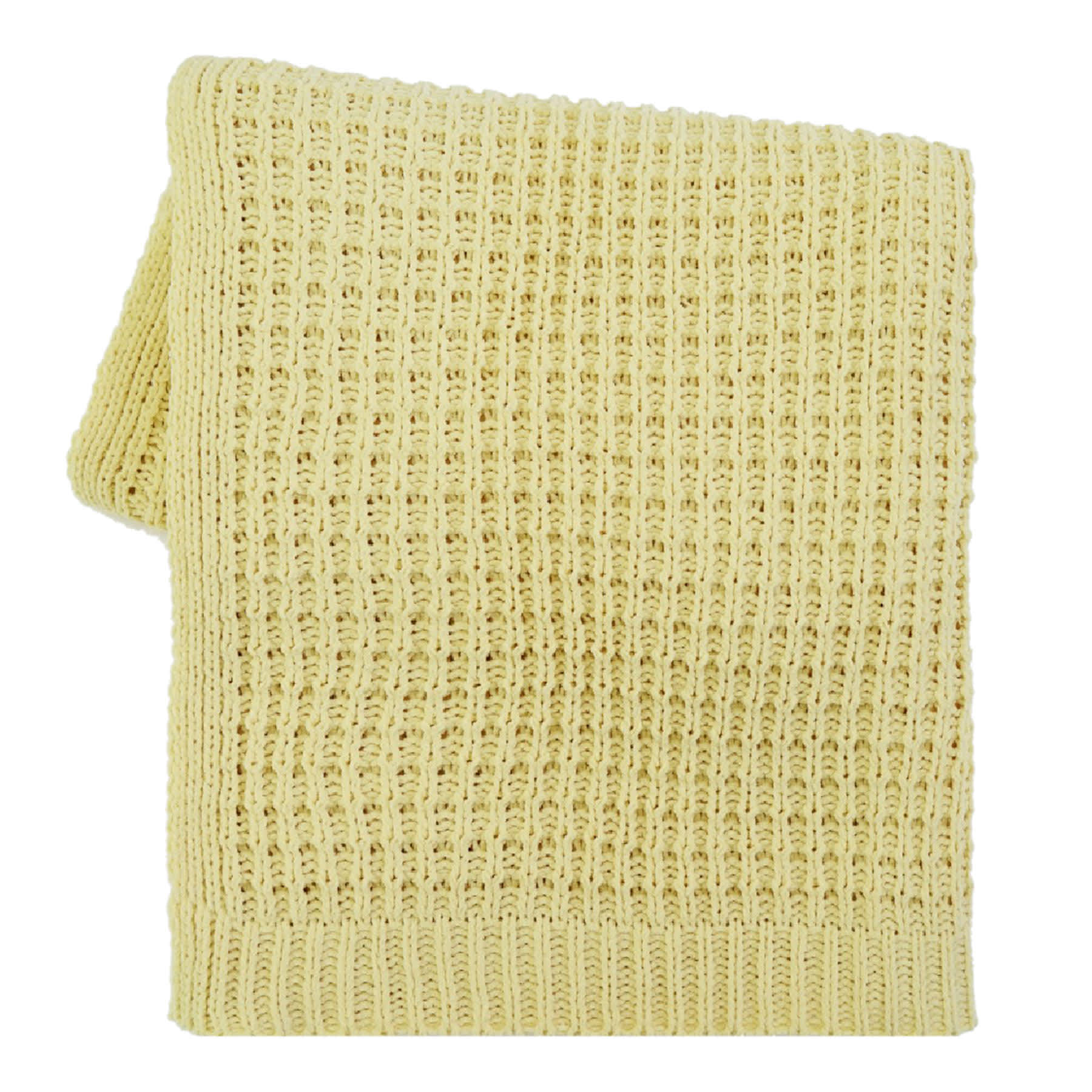 Honeybloom Yellow Chenille Knit Throw Blanket, 50x60