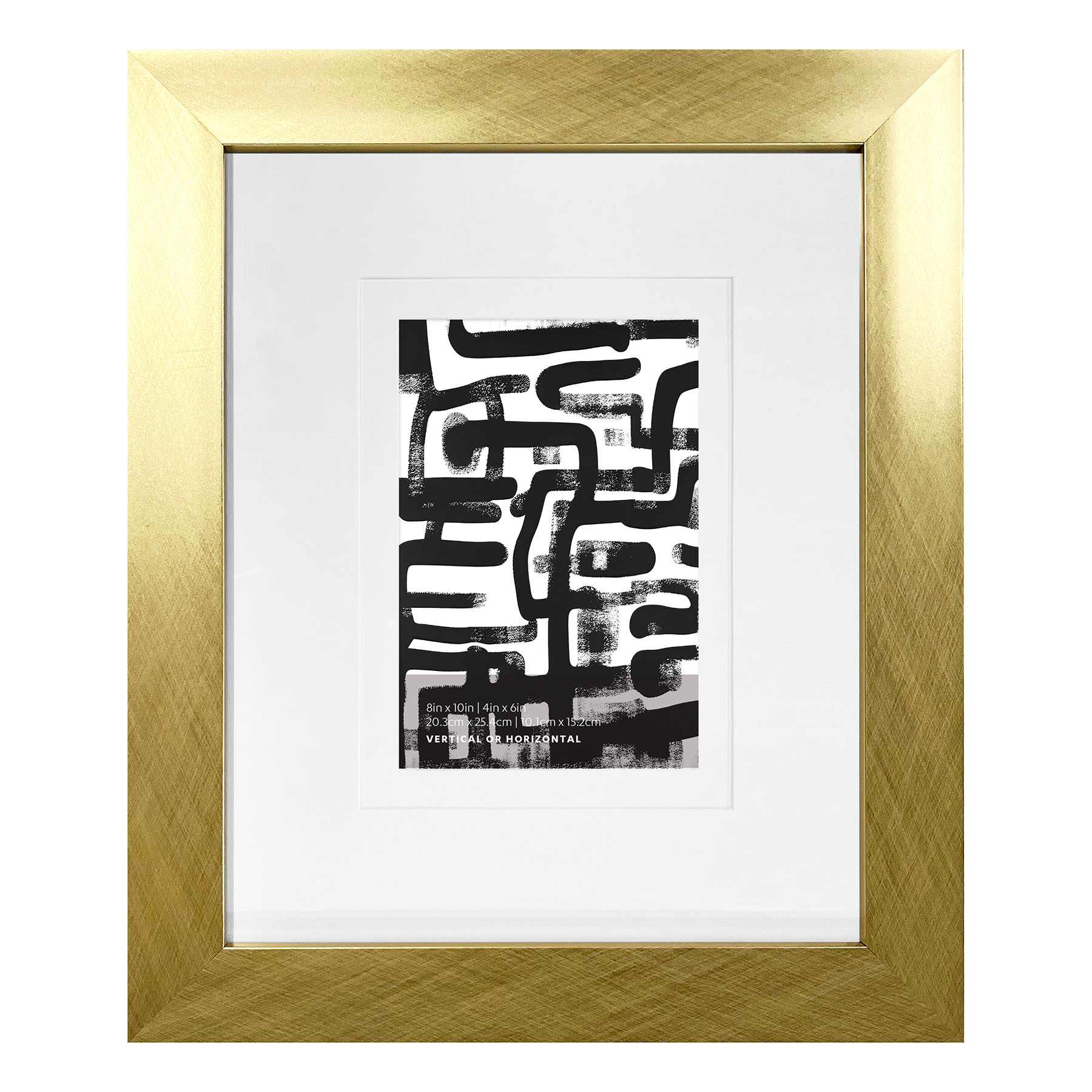 Gold Double Mat Wide Wall Frame, 8x10