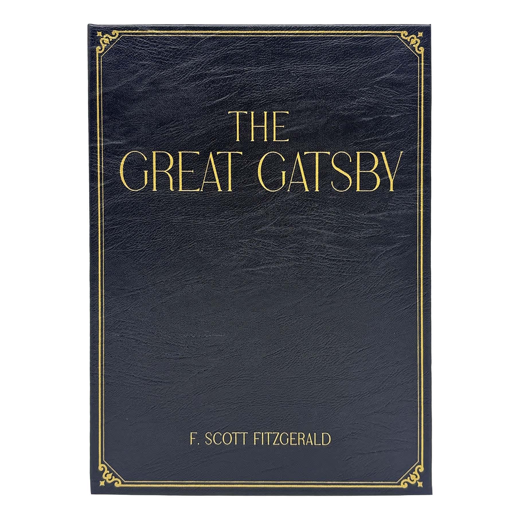 Great Gatsby Black Faux Leather Book Box, 11"