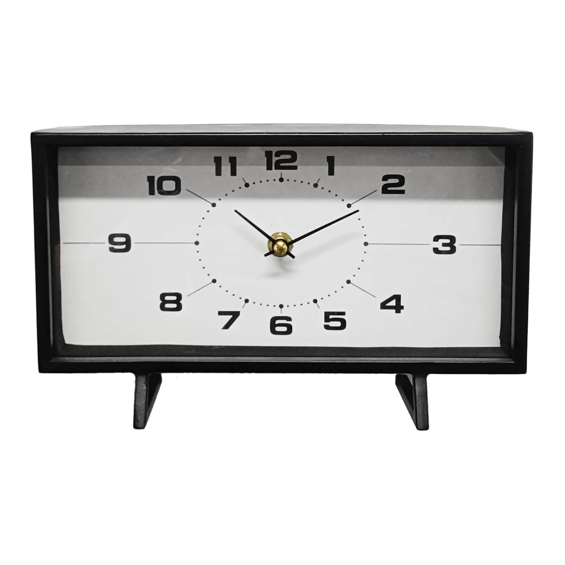 Crosby St. Black Metal Rectangle Table Clock, 10"
