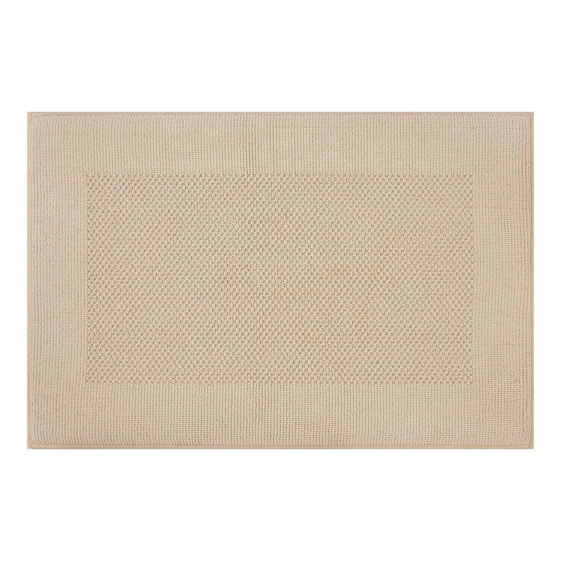 Providence Tan Waffle Border Memory Foam Bath Rug, 20x30