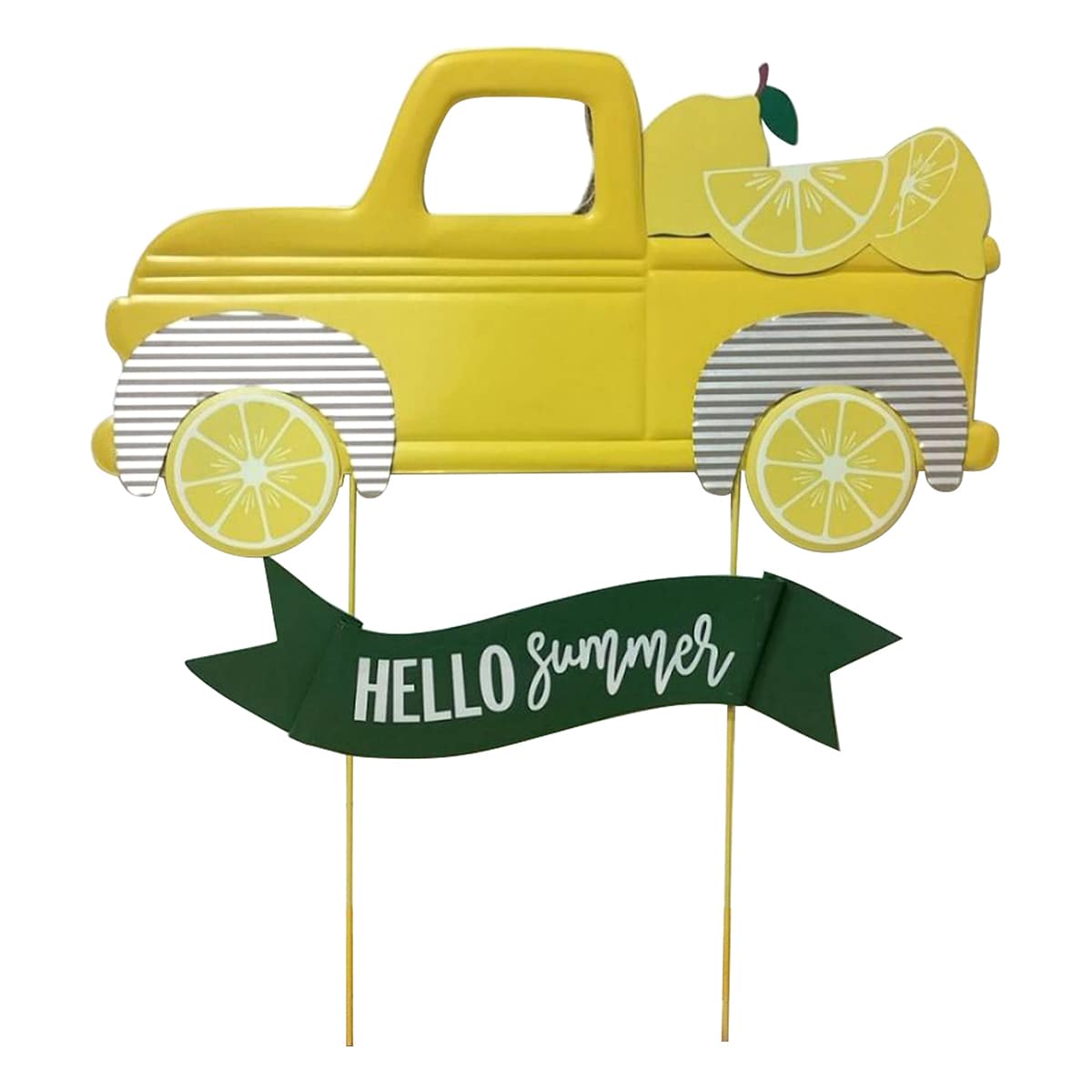 Hello Summer Lemon Truck Yard Stake, 28.7x25.4