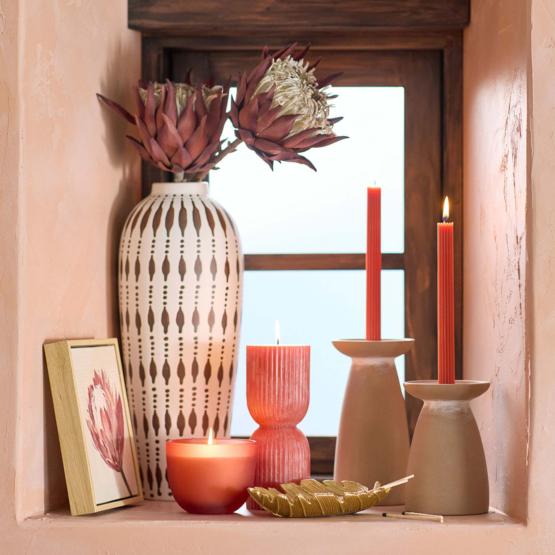 Tracey Boyd Pink Unscented Totem Pillar Candle, 3x8